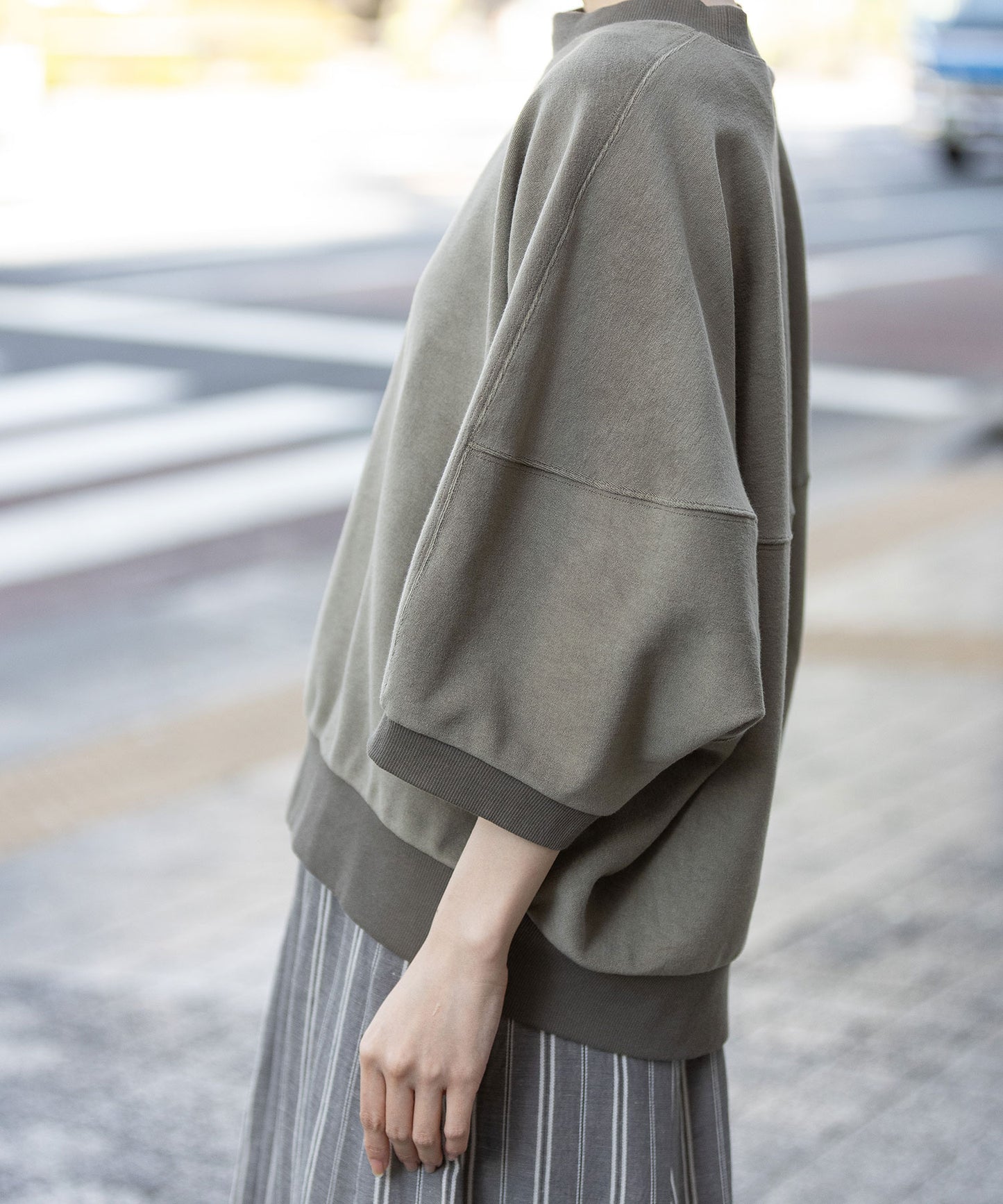 オーガニックコットンパイルコクーンスウェット