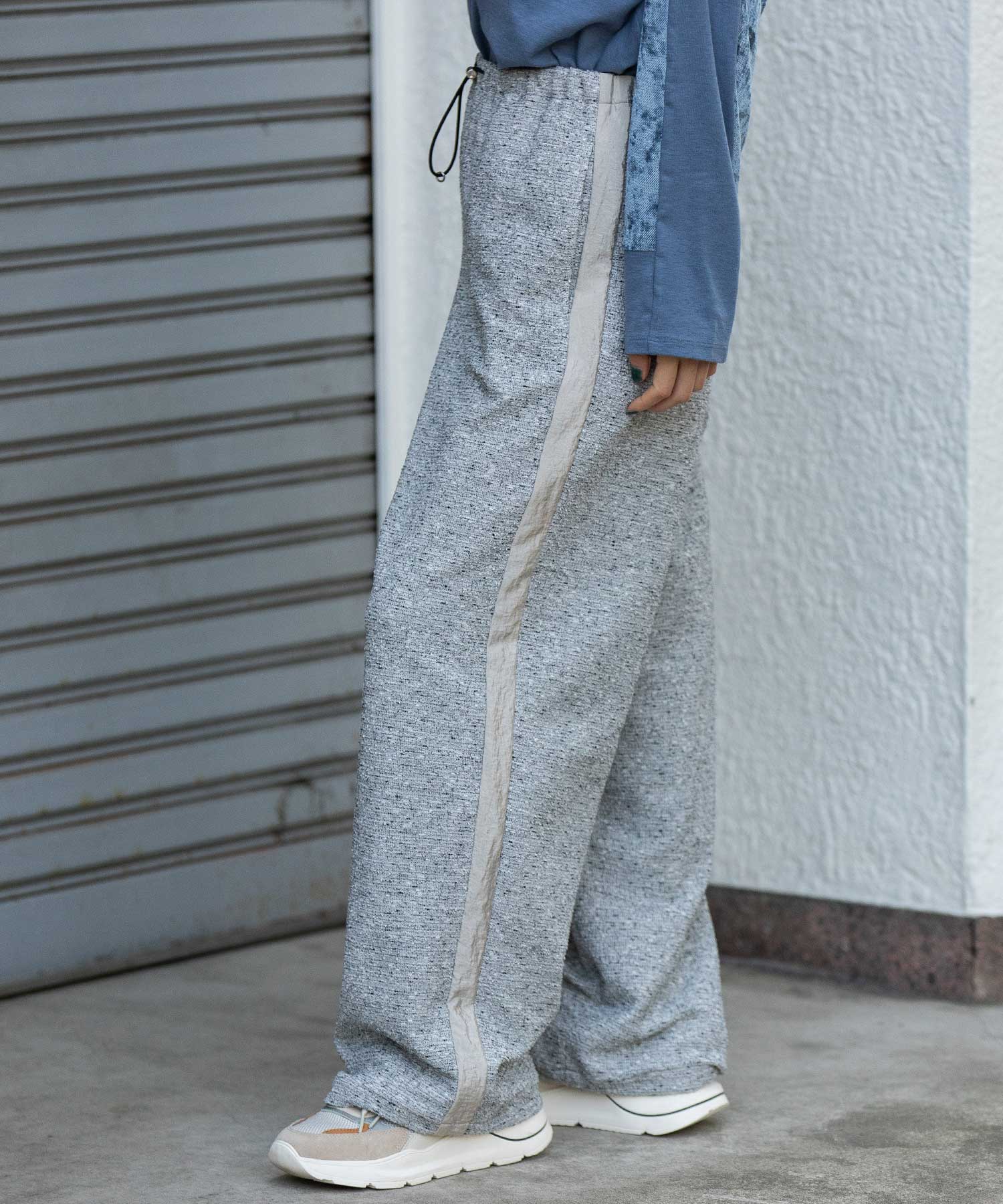 ツイード×ヴィンテージサテンサイドストライプイージーパンツ – Munich