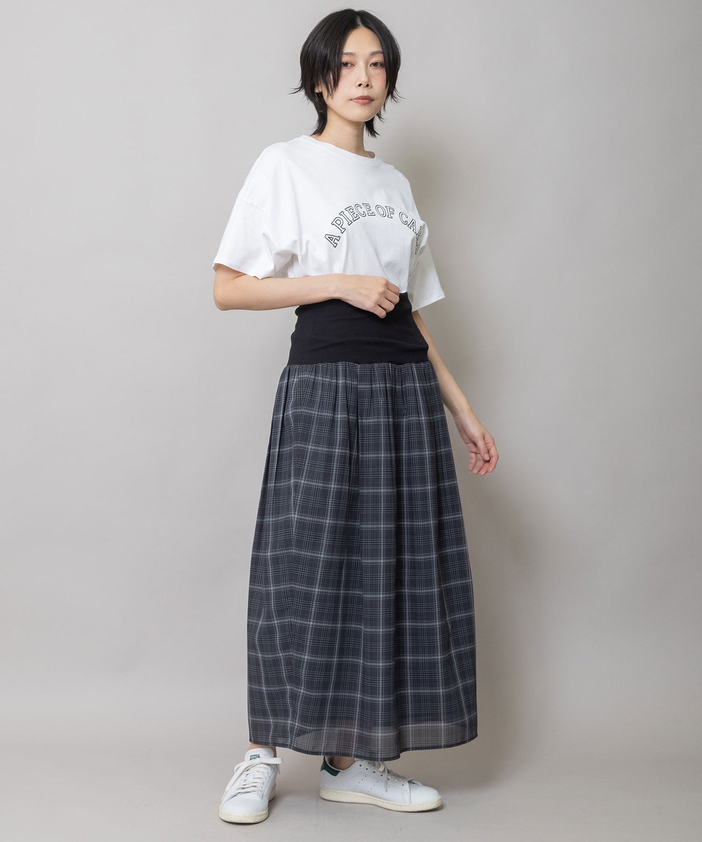 セミシアーチェックリブスカート