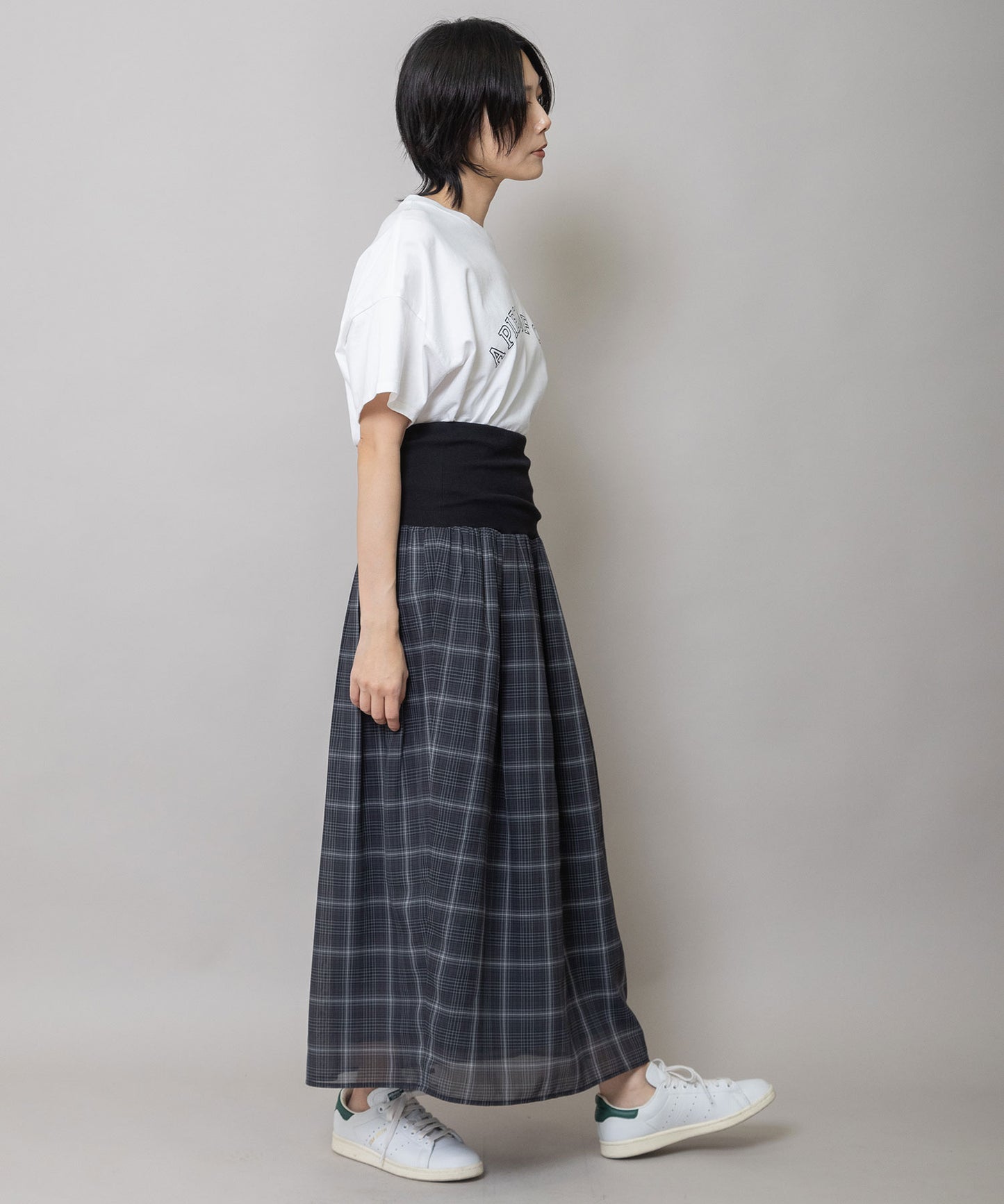 セミシアーチェックリブスカート