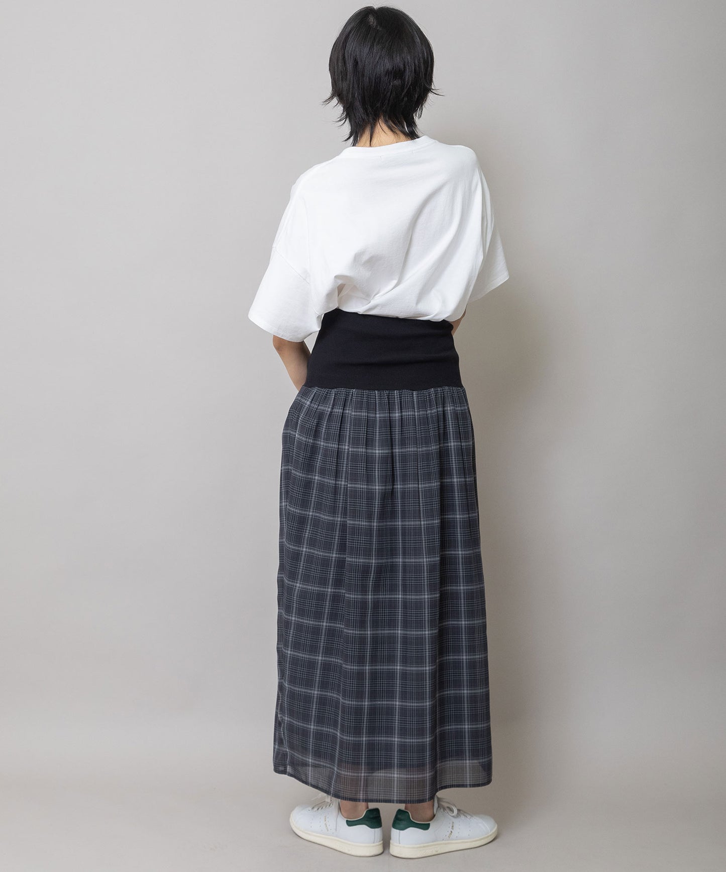 セミシアーチェックリブスカート