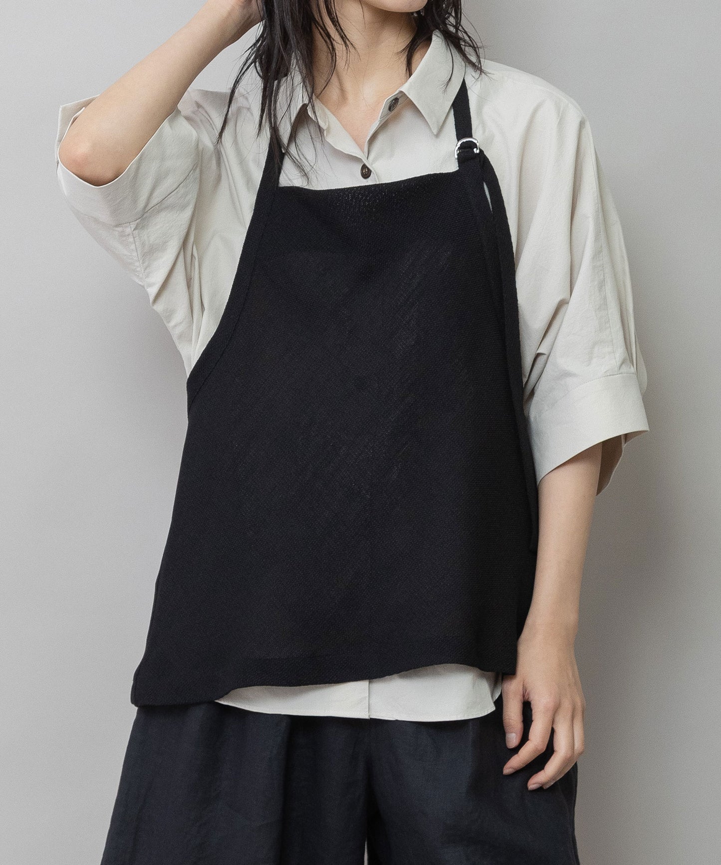 【吸水・速乾性】ポリエステルレーヨンカラミ織りジレ