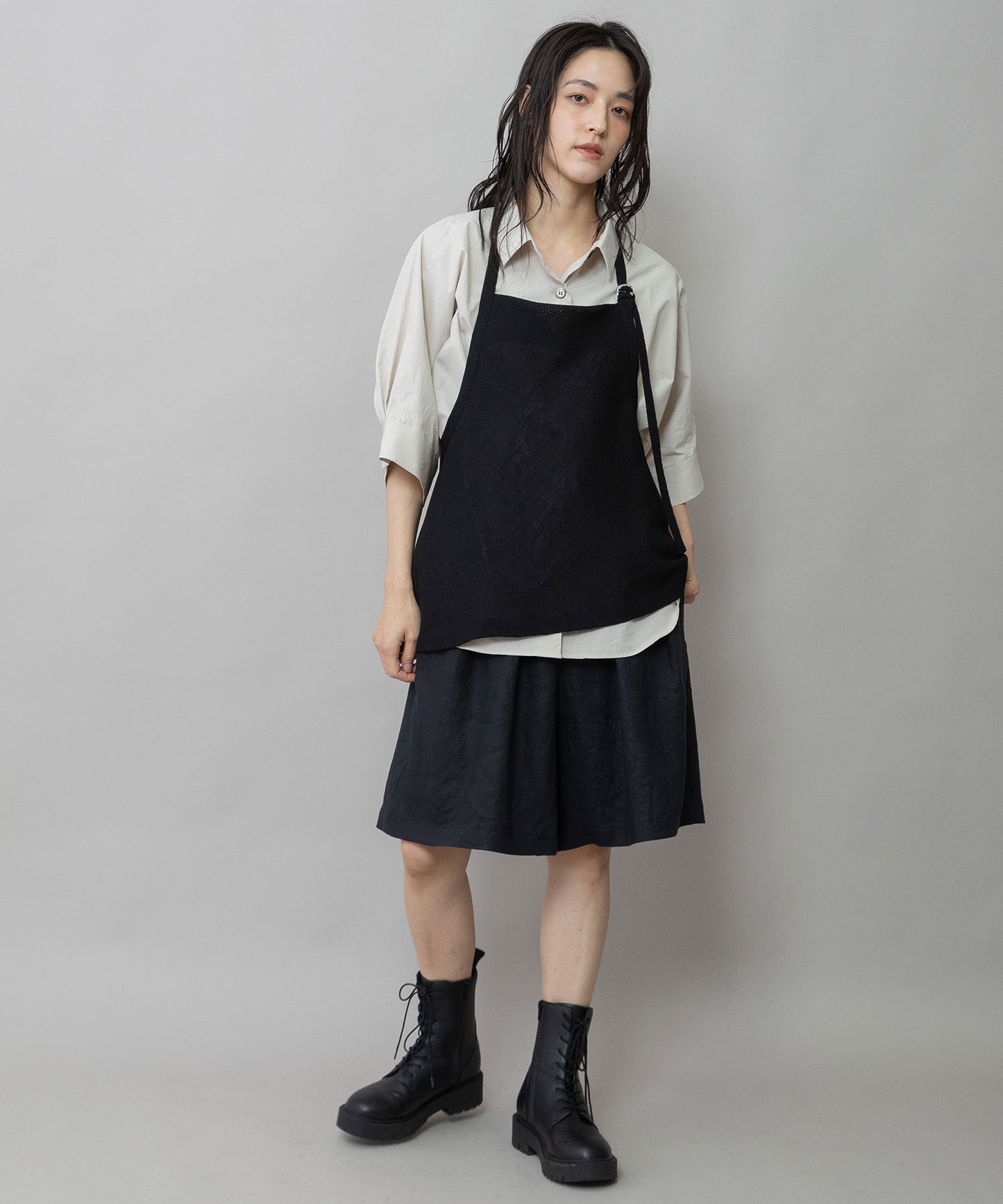 【吸水・速乾性】ポリエステルレーヨンカラミ織りジレ