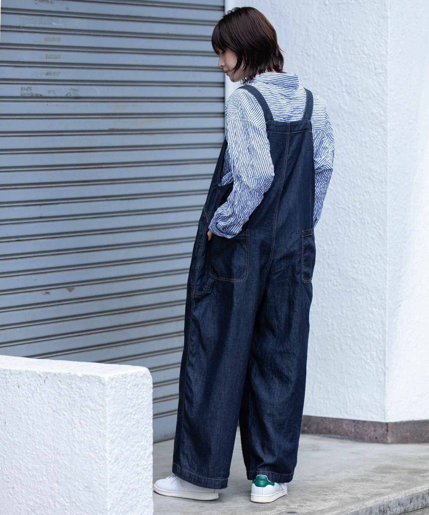 コットンリヨセルデニムコンビネゾン