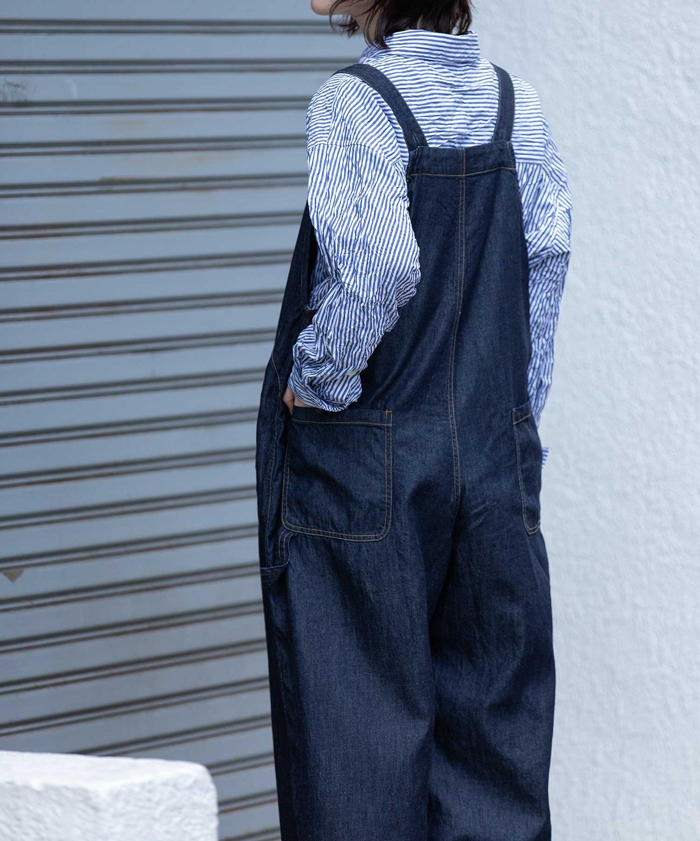 コットンリヨセルデニムコンビネゾン