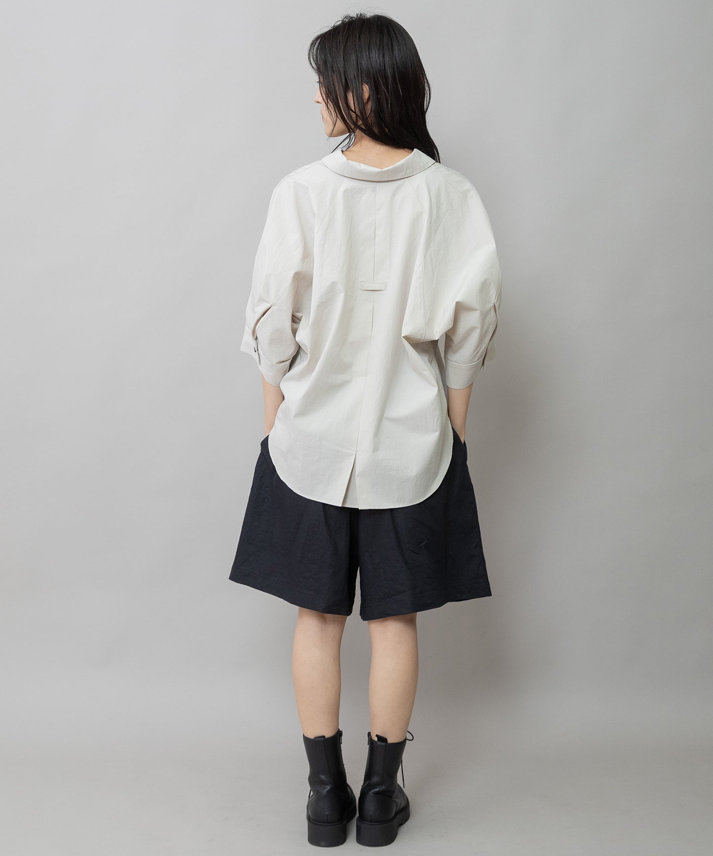 【吸水性】【発散性】40sフレンチリネンワイドハーフパンツ