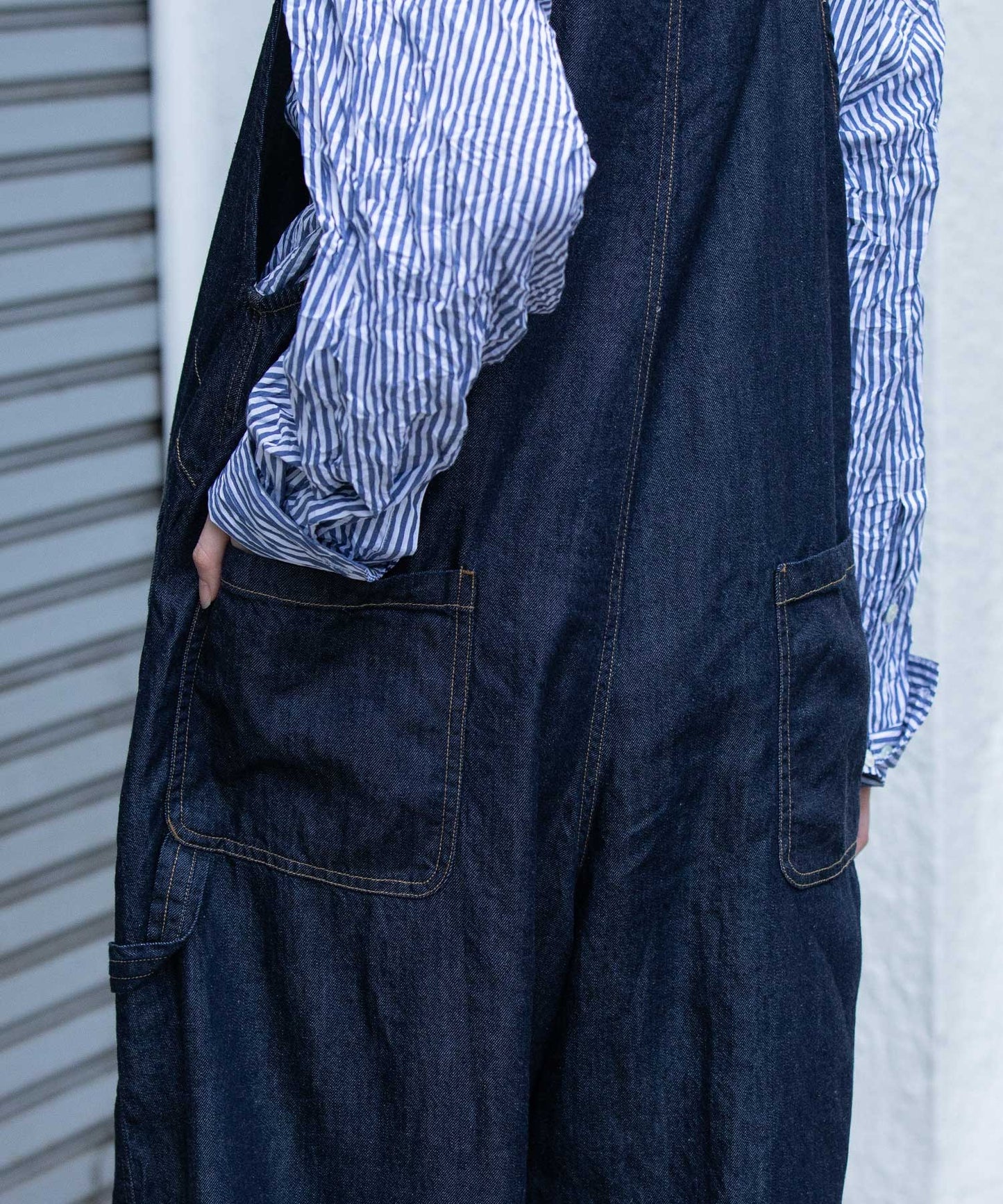 コットンリヨセルデニムコンビネゾン