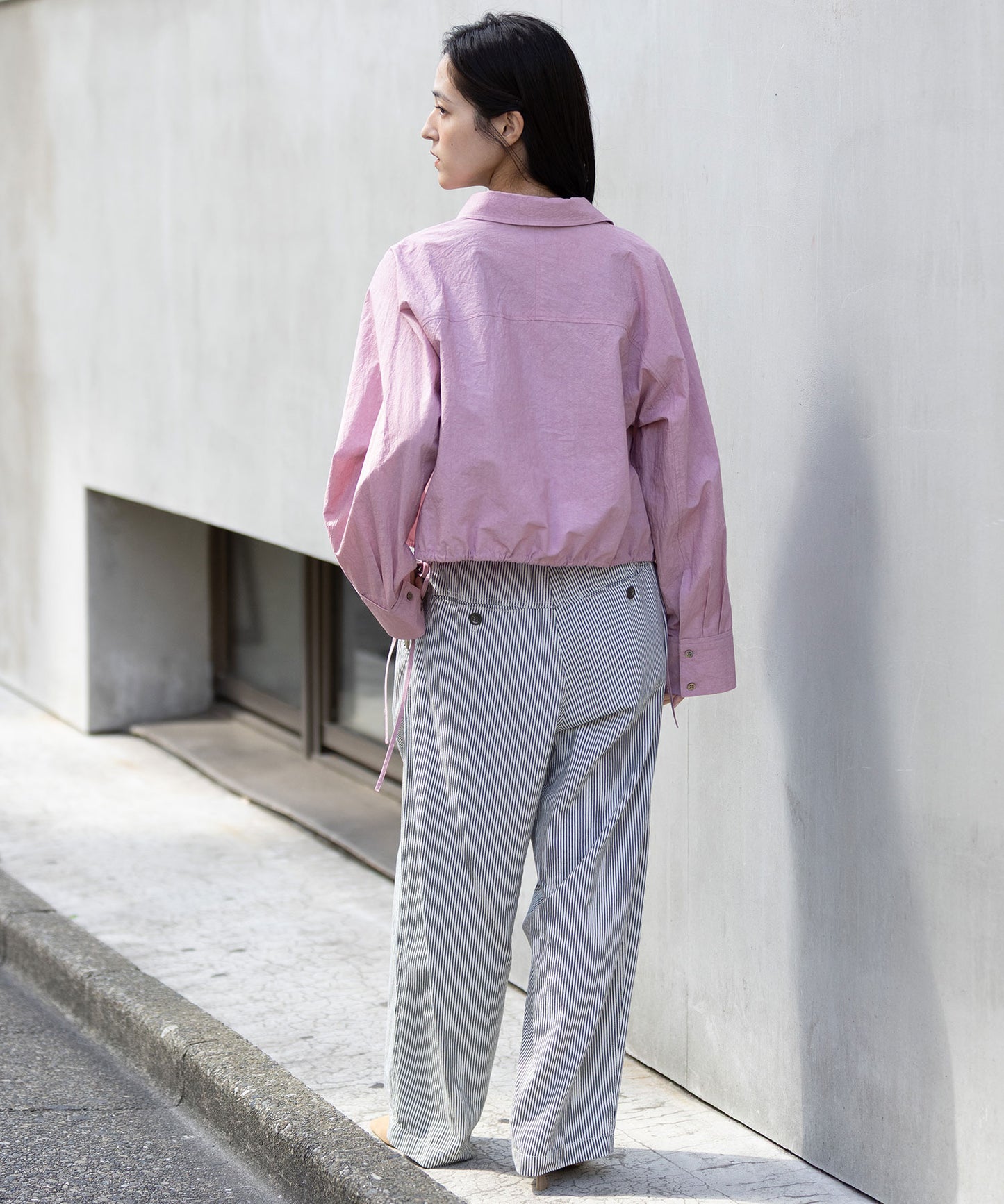 コットンリネンタイプライタークロップドシャツ