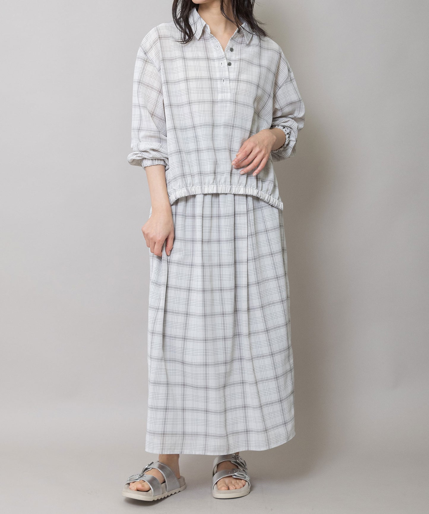 セミシアーチェックリブスカート