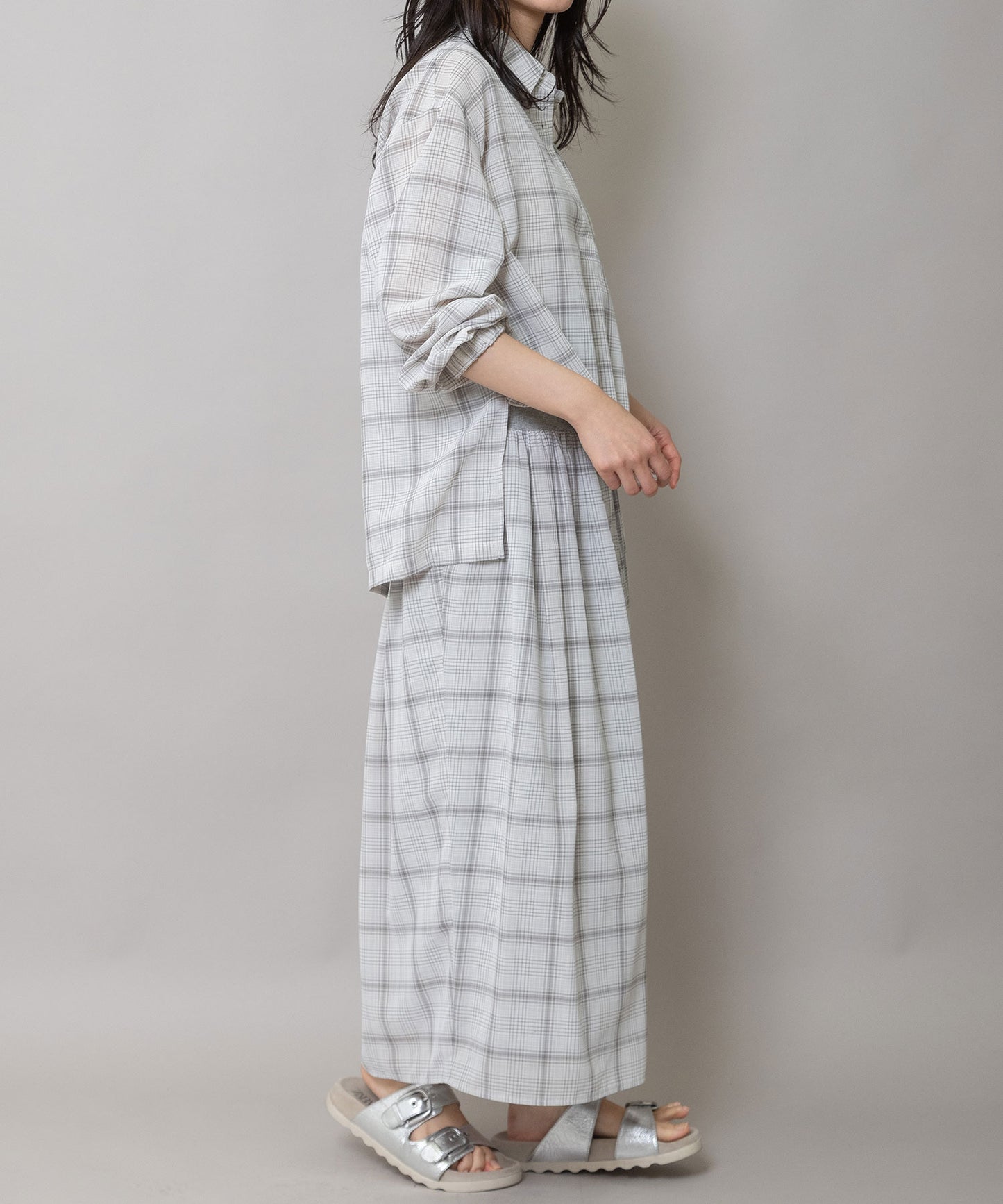 セミシアーチェックリブスカート