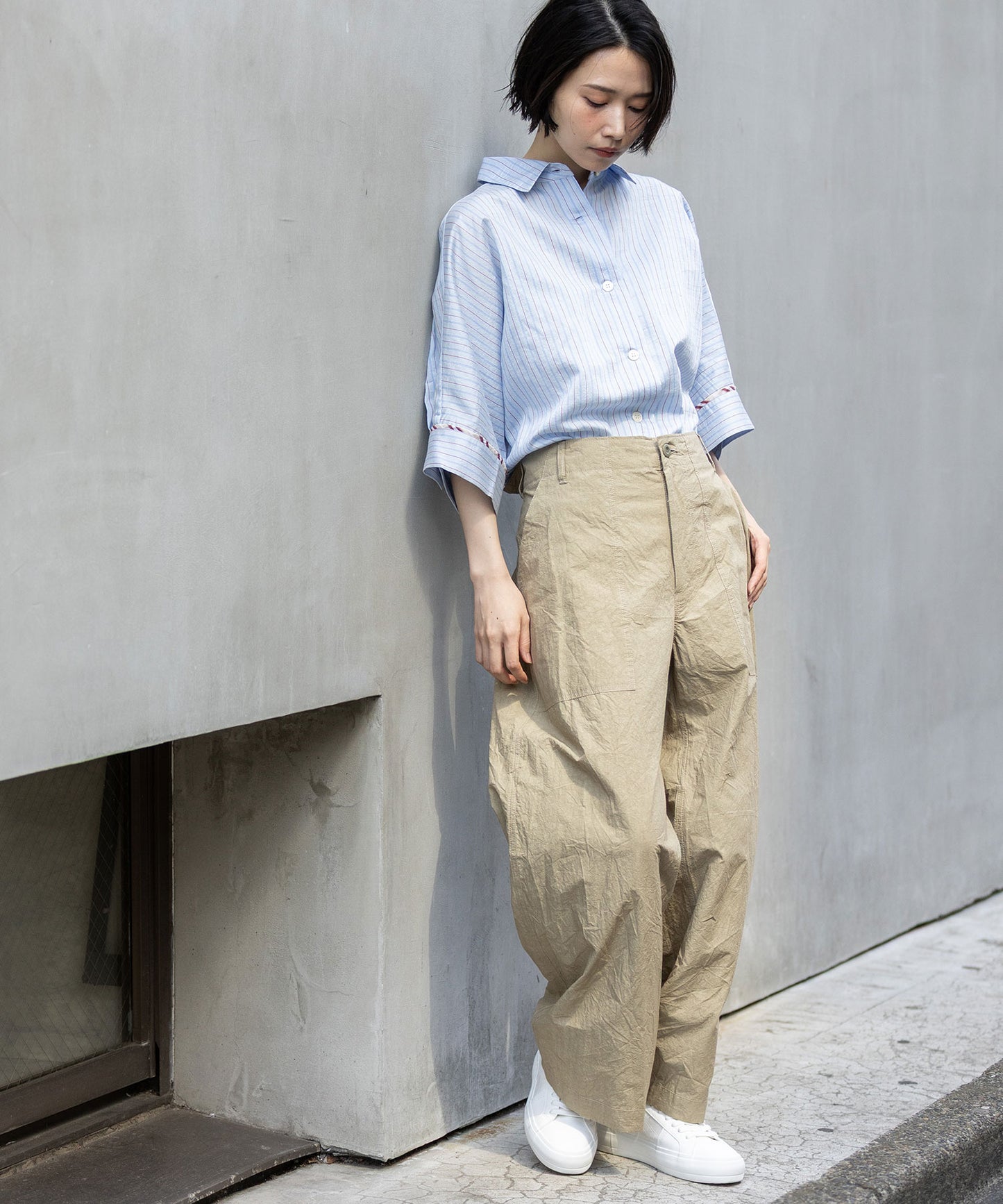 【Turkey】 ストライプハーフスリーブシャツ