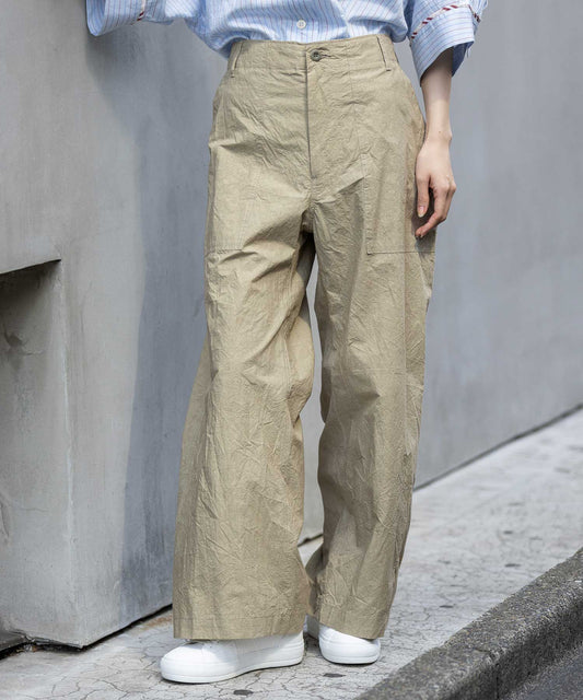 コットンリネンタイプライターベイカーパンツ