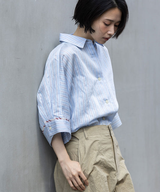 【Turkey】 ストライプハーフスリーブシャツ