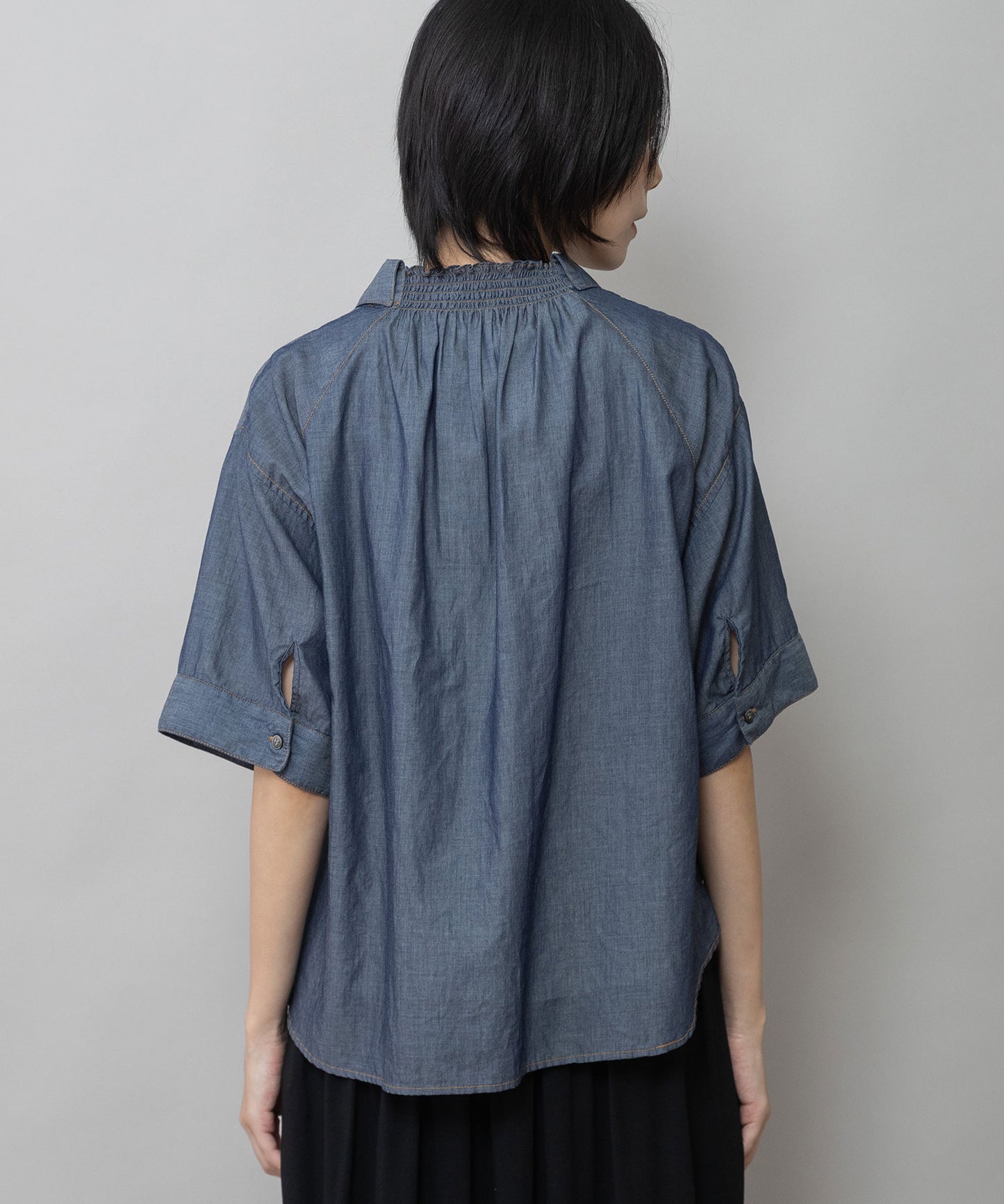 【速乾性】【通気性】2.25ozシアーデニムバックシャーリングカラーシャツ