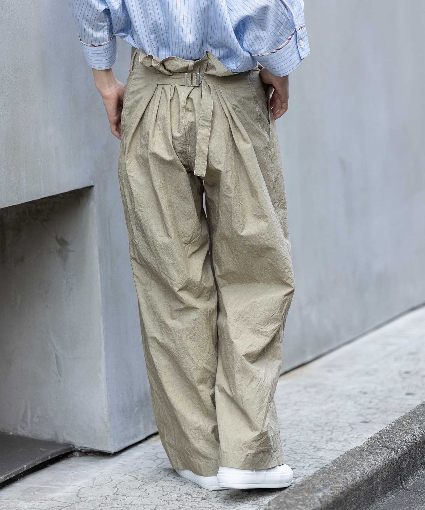 コットンリネンタイプライターベイカーパンツ
