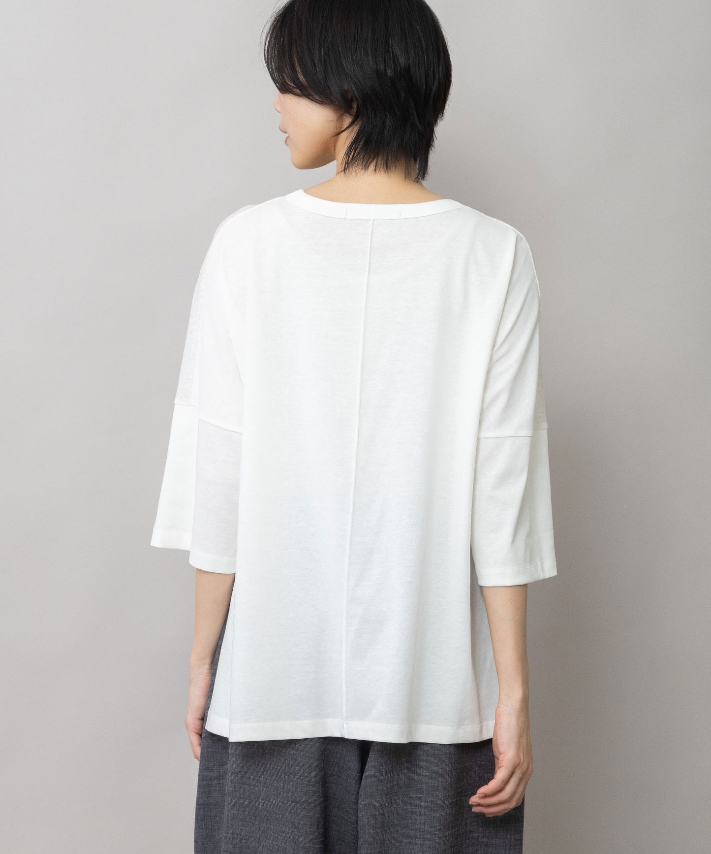 コットンレーシージャガード×ジャージ ワイドTシャツ