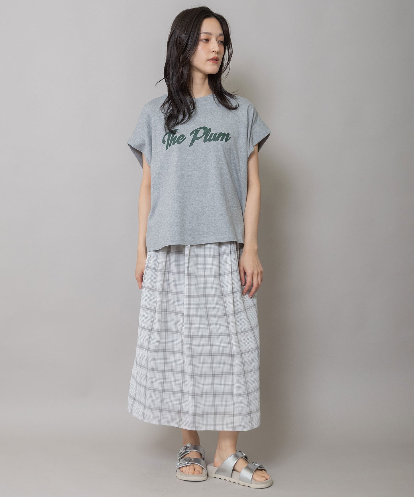 セミシアーチェックリブスカート