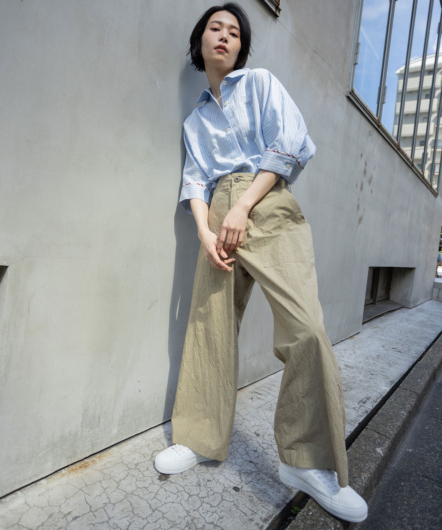 【Turkey】 ストライプハーフスリーブシャツ