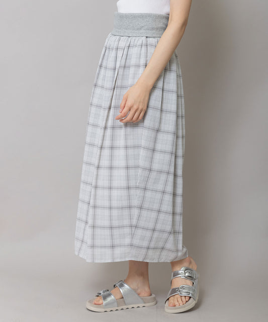セミシアーチェックリブスカート
