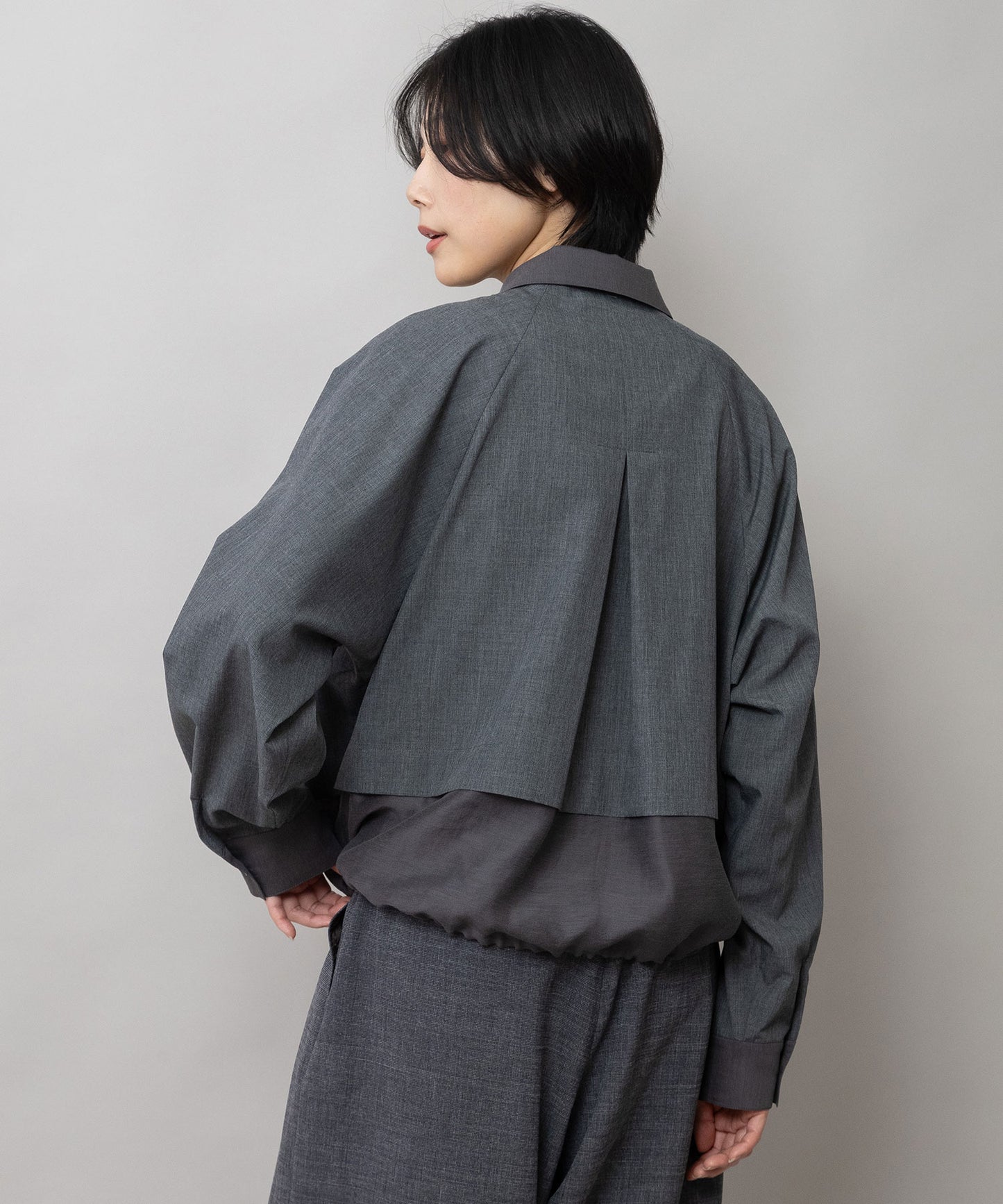 ブロード×シアーリネン レイヤードシャツ