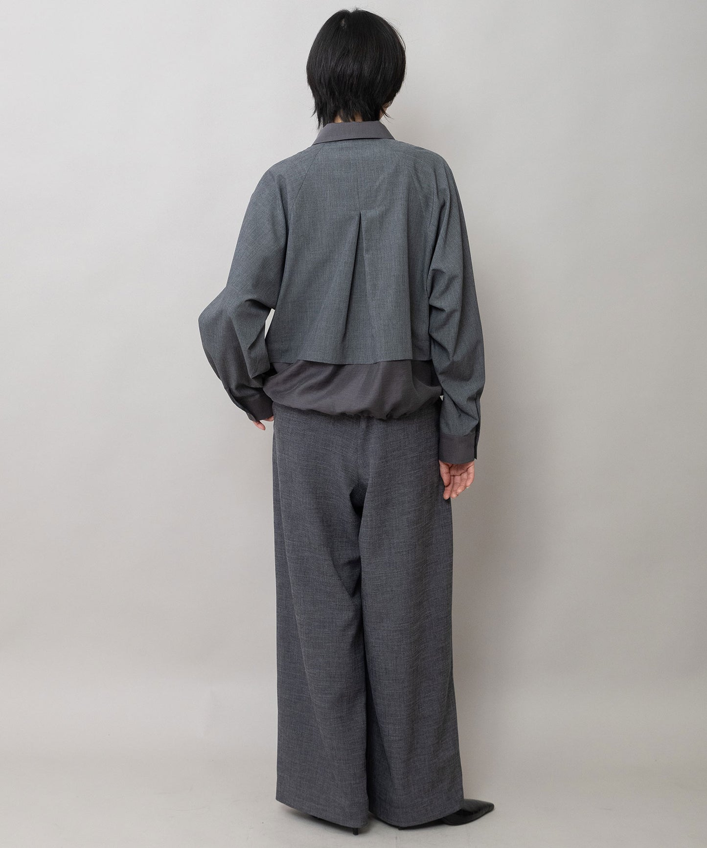 ブロード×シアーリネン レイヤードシャツ