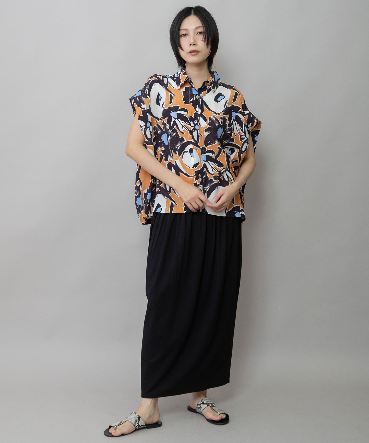 【Turkey】イペカプリントタックブラウス