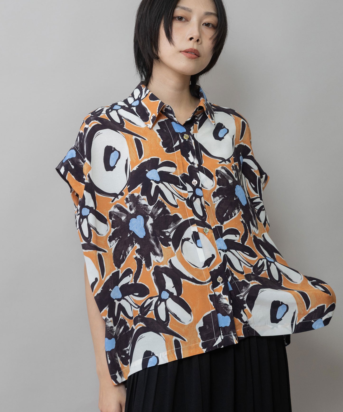 【Turkey】イペカプリントタックブラウス