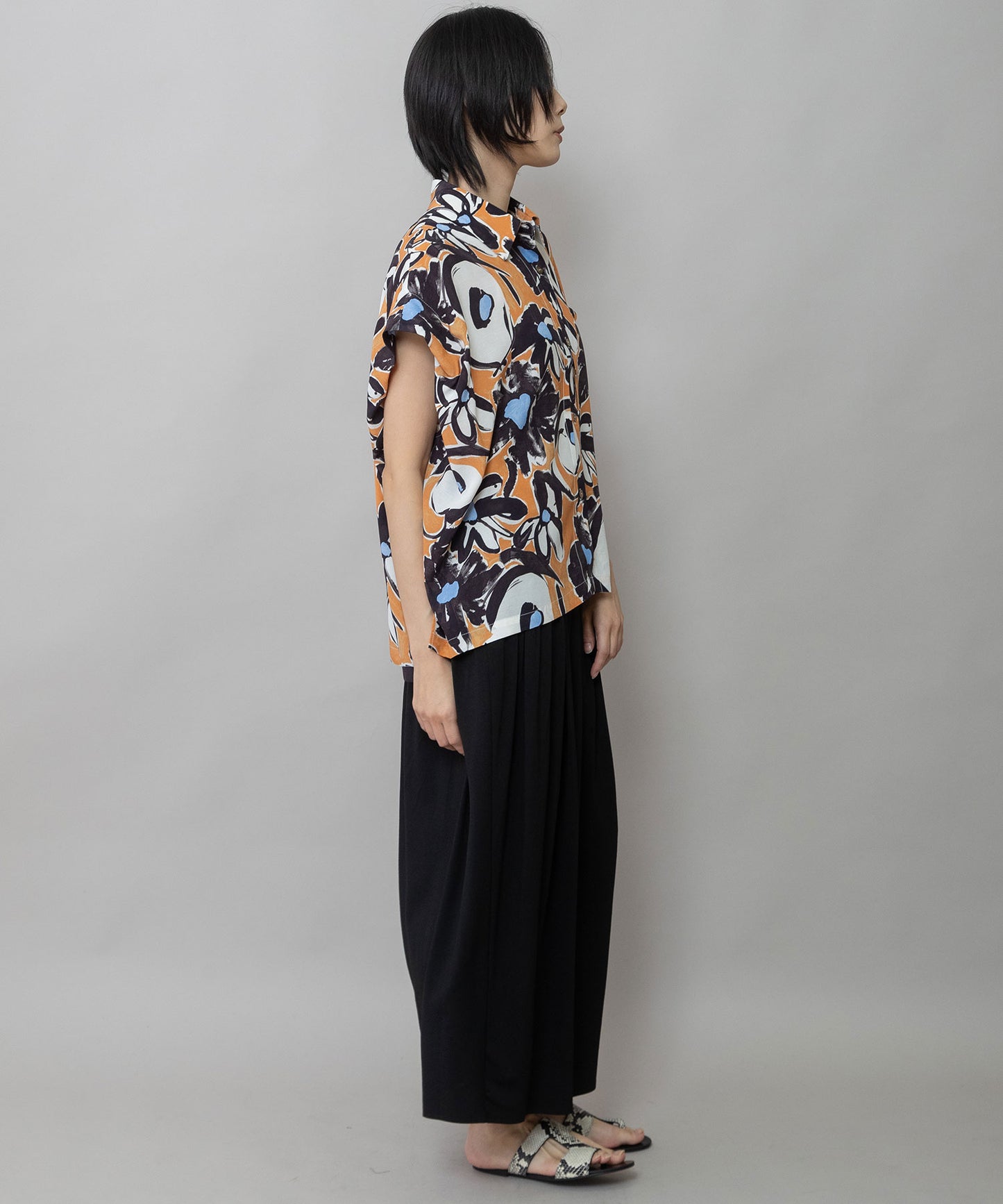 【Turkey】イペカプリントタックブラウス