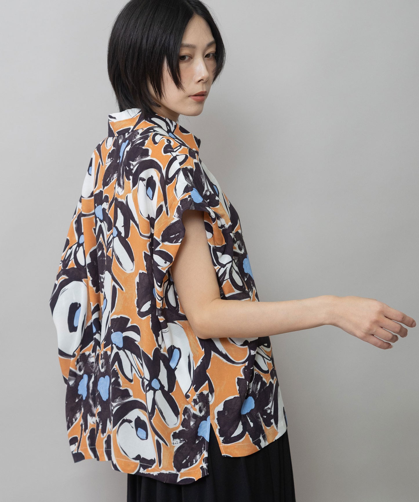 【Turkey】イペカプリントタックブラウス