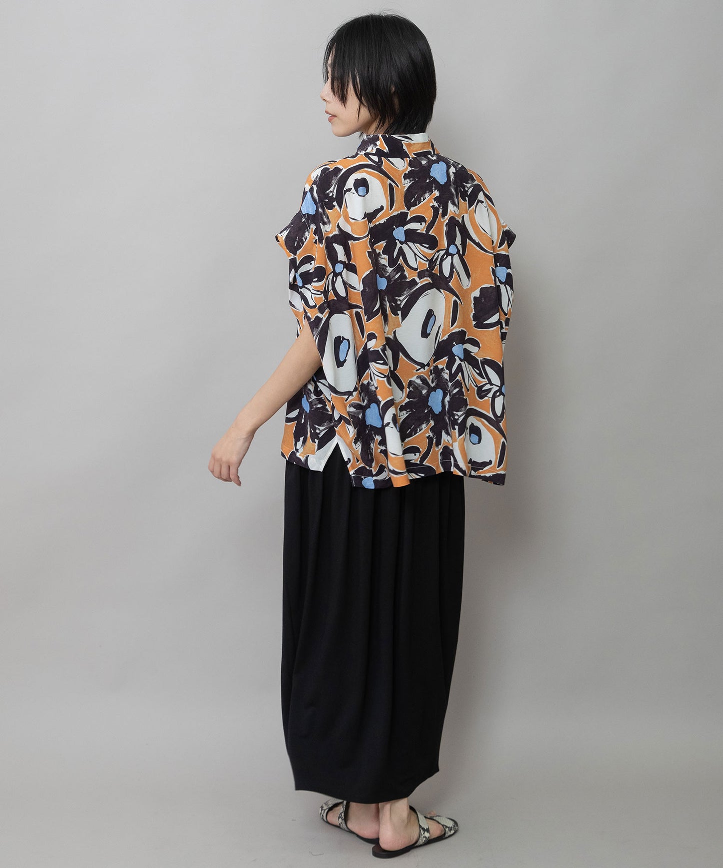 【Turkey】イペカプリントタックブラウス