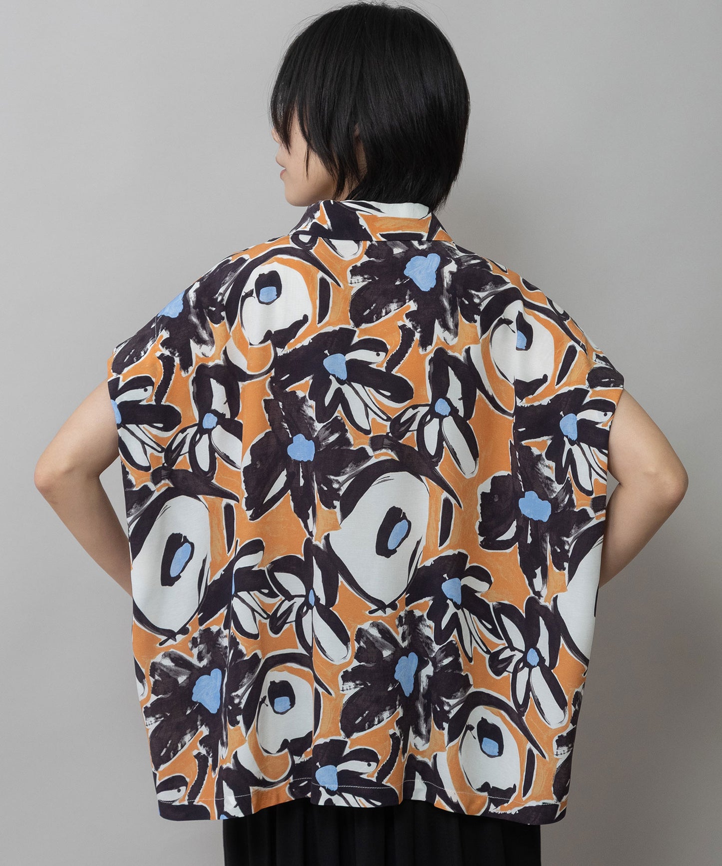 【Turkey】イペカプリントタックブラウス