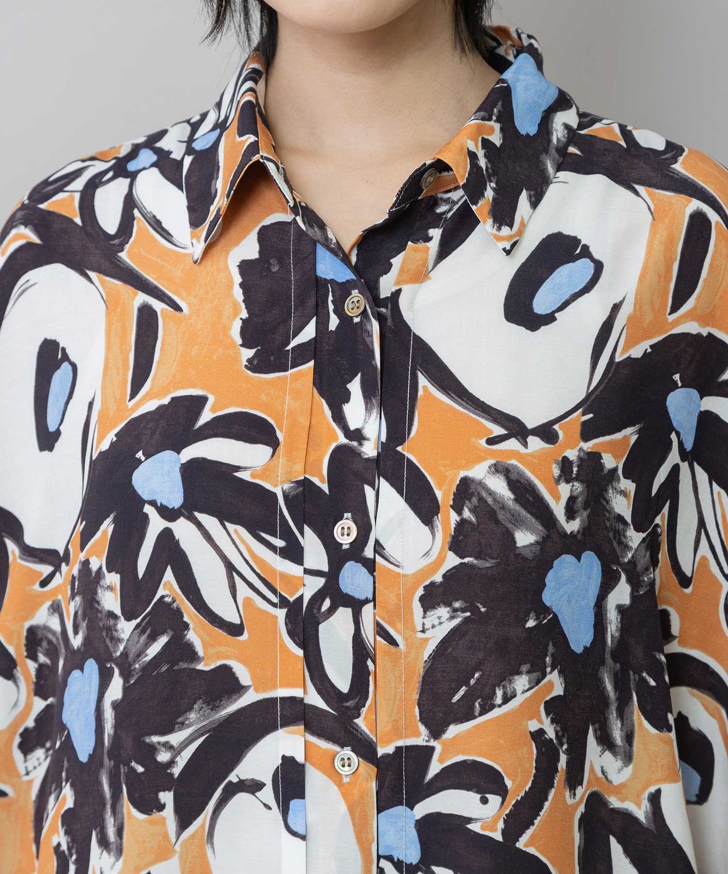 【Turkey】イペカプリントタックブラウス