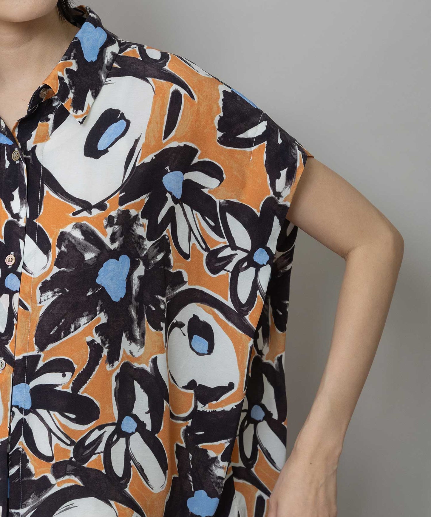 【Turkey】イペカプリントタックブラウス