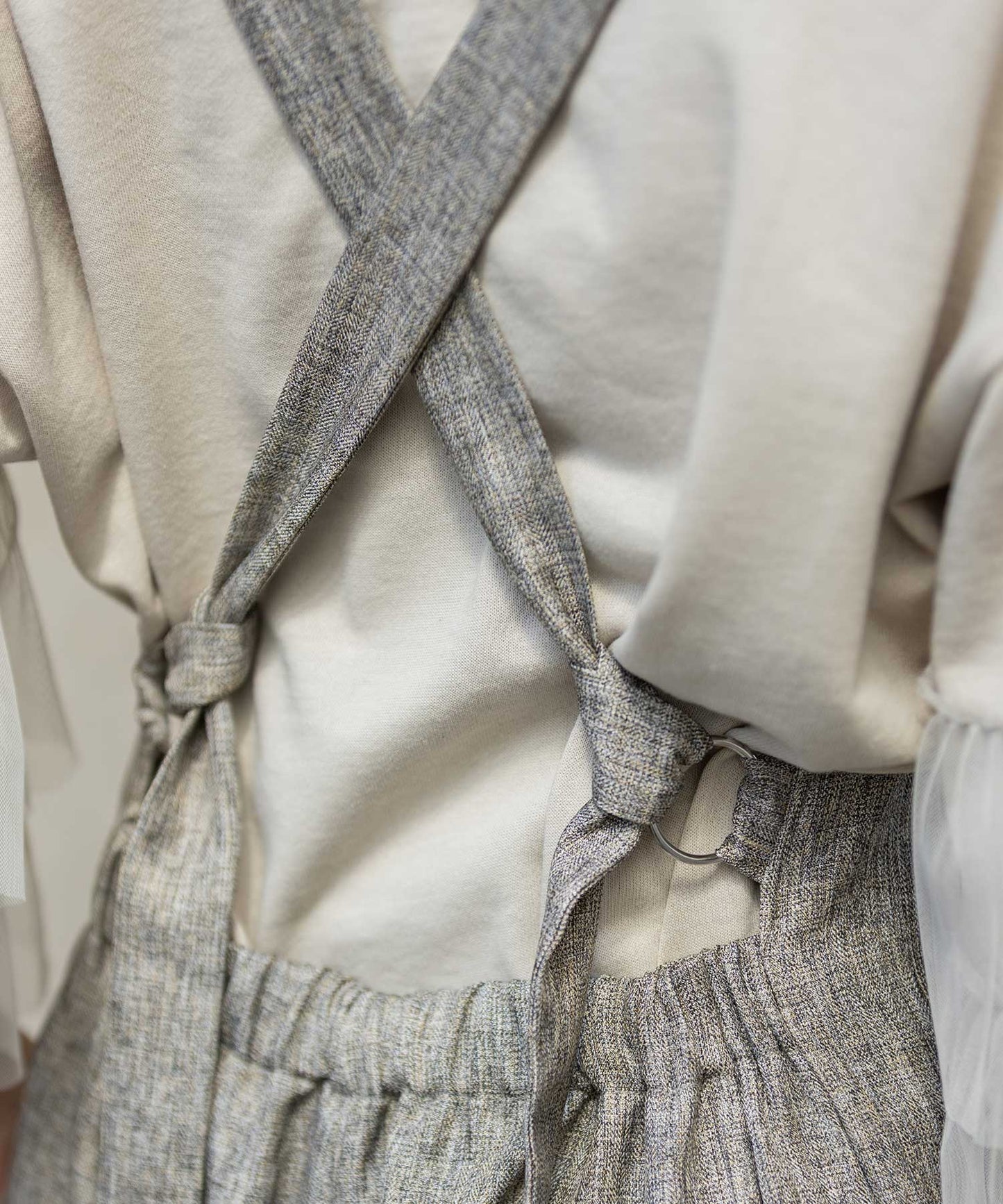 【ウォッシャブル】【防シワ】ツイード調ツイルコンビネゾン