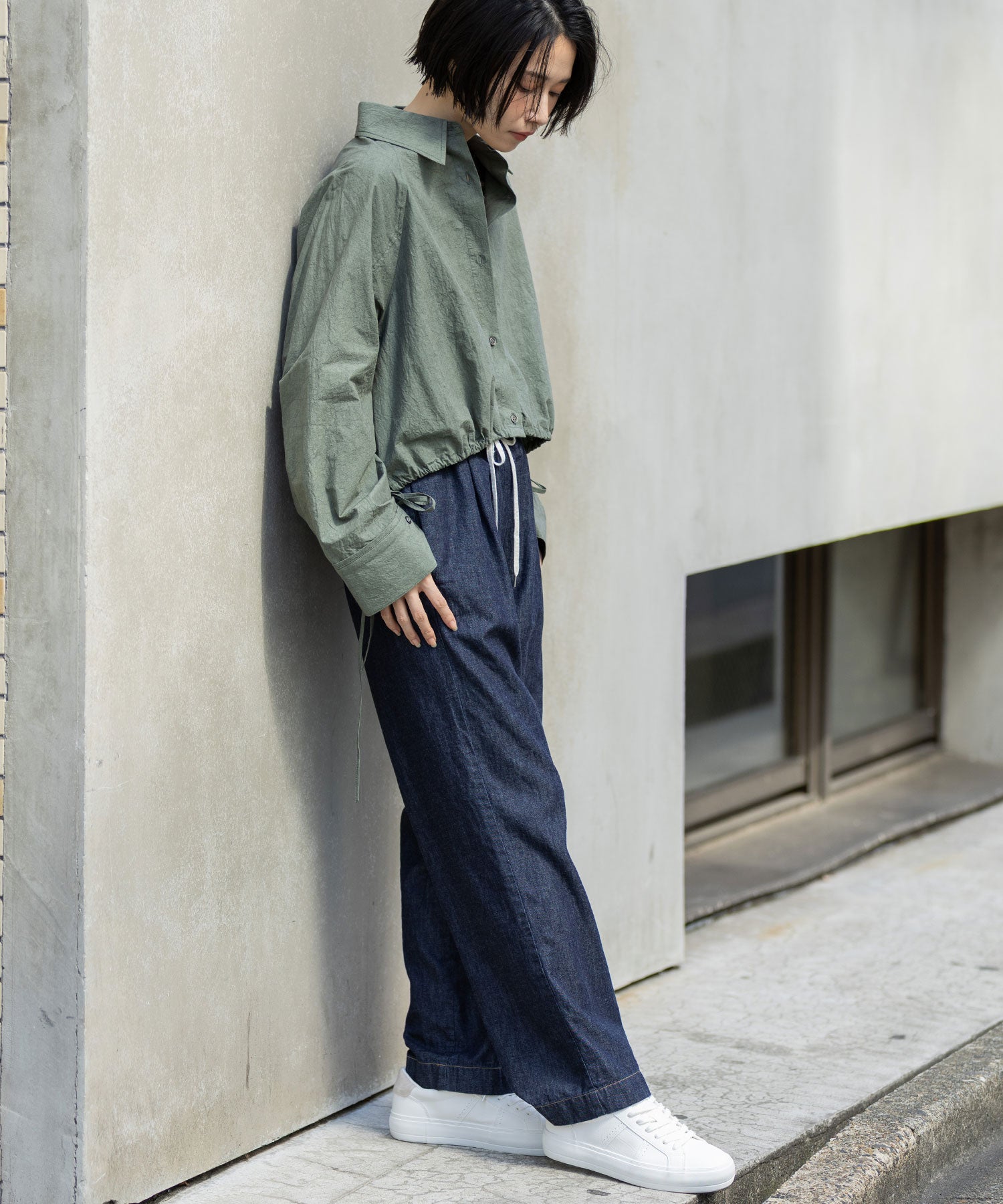 コットンリネンタイプライタークロップドシャツ – Munich web shop