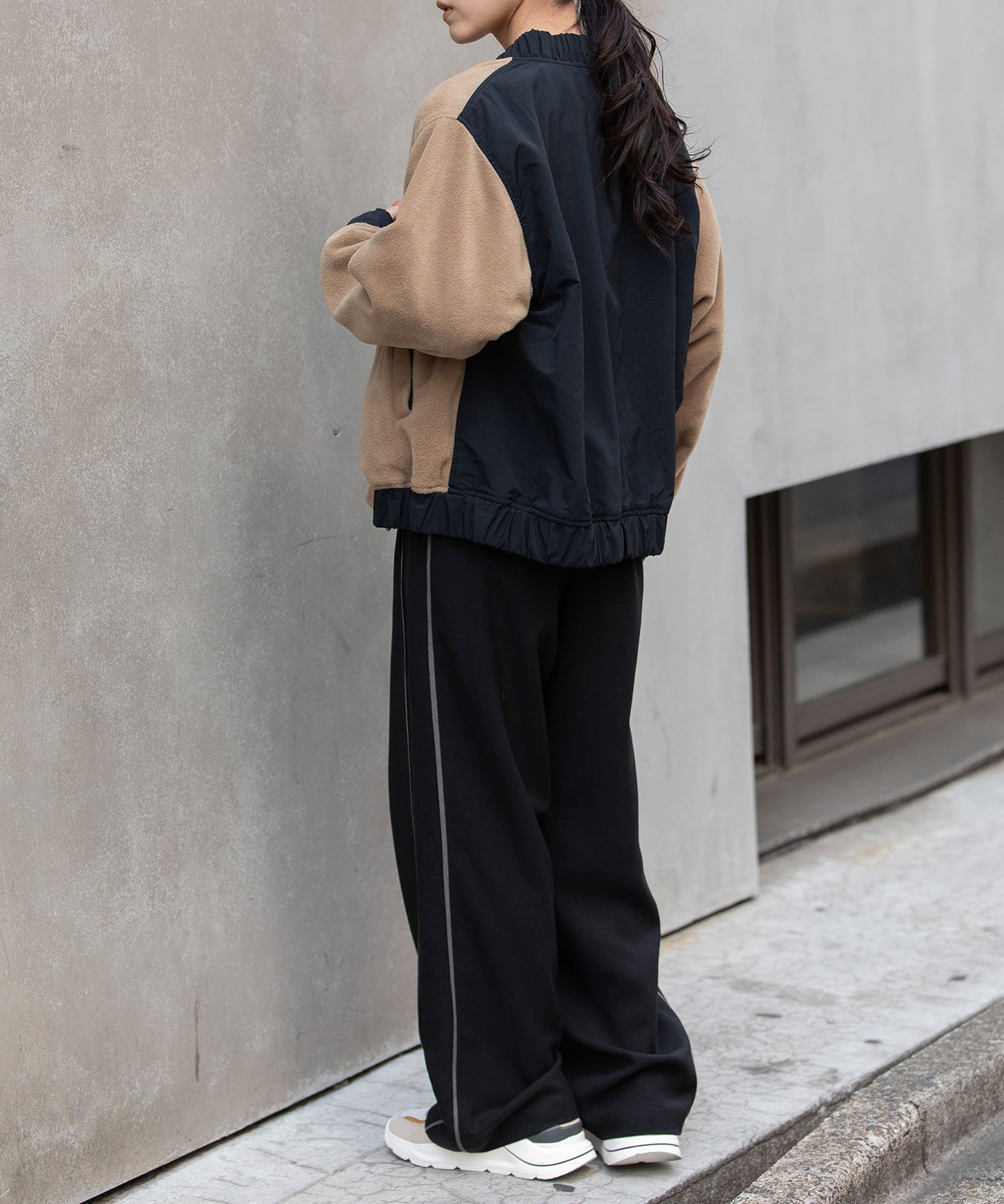 ナイロンタフタ×フリースリバーシブルブルゾン