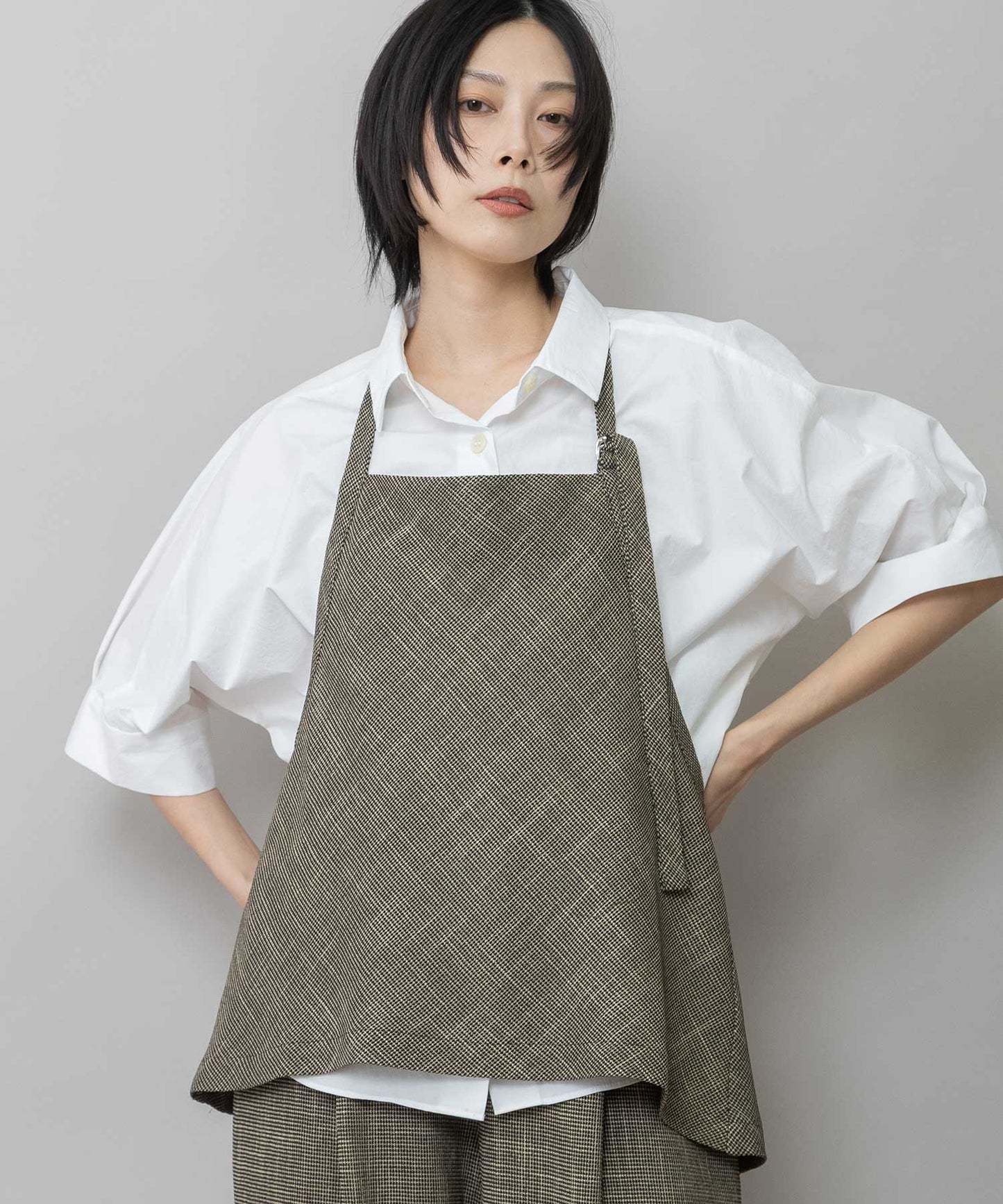 【吸水・速乾性】ポリエステルレーヨンカラミ織りジレ