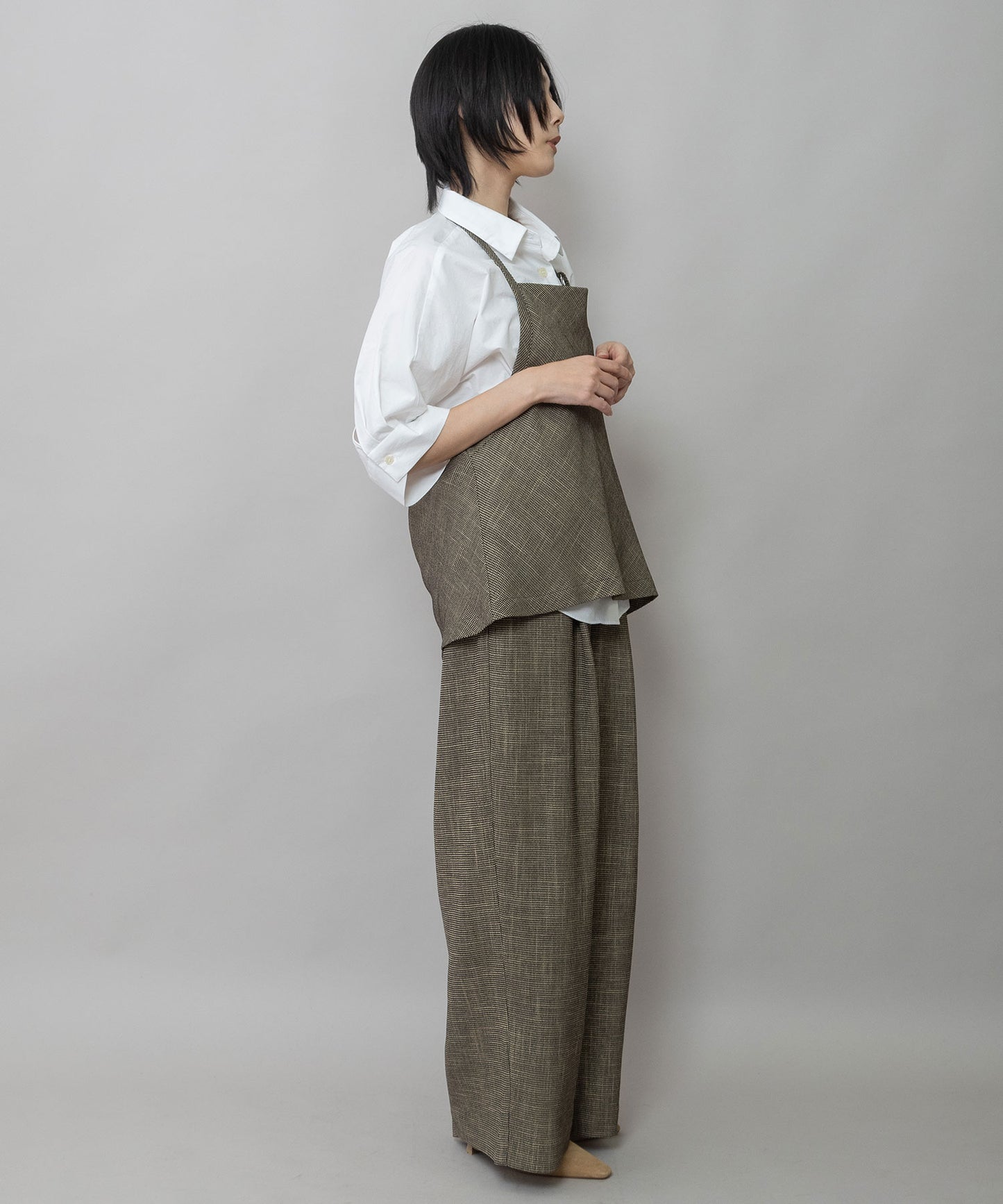 【吸水・速乾性】ポリエステルレーヨンカラミ織りジレ