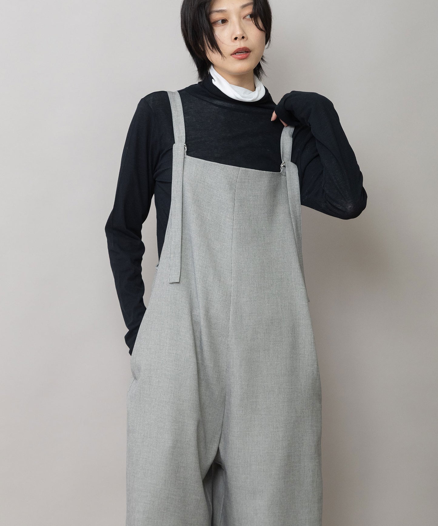 【防シワ性】ドライメランジドビー サロペット