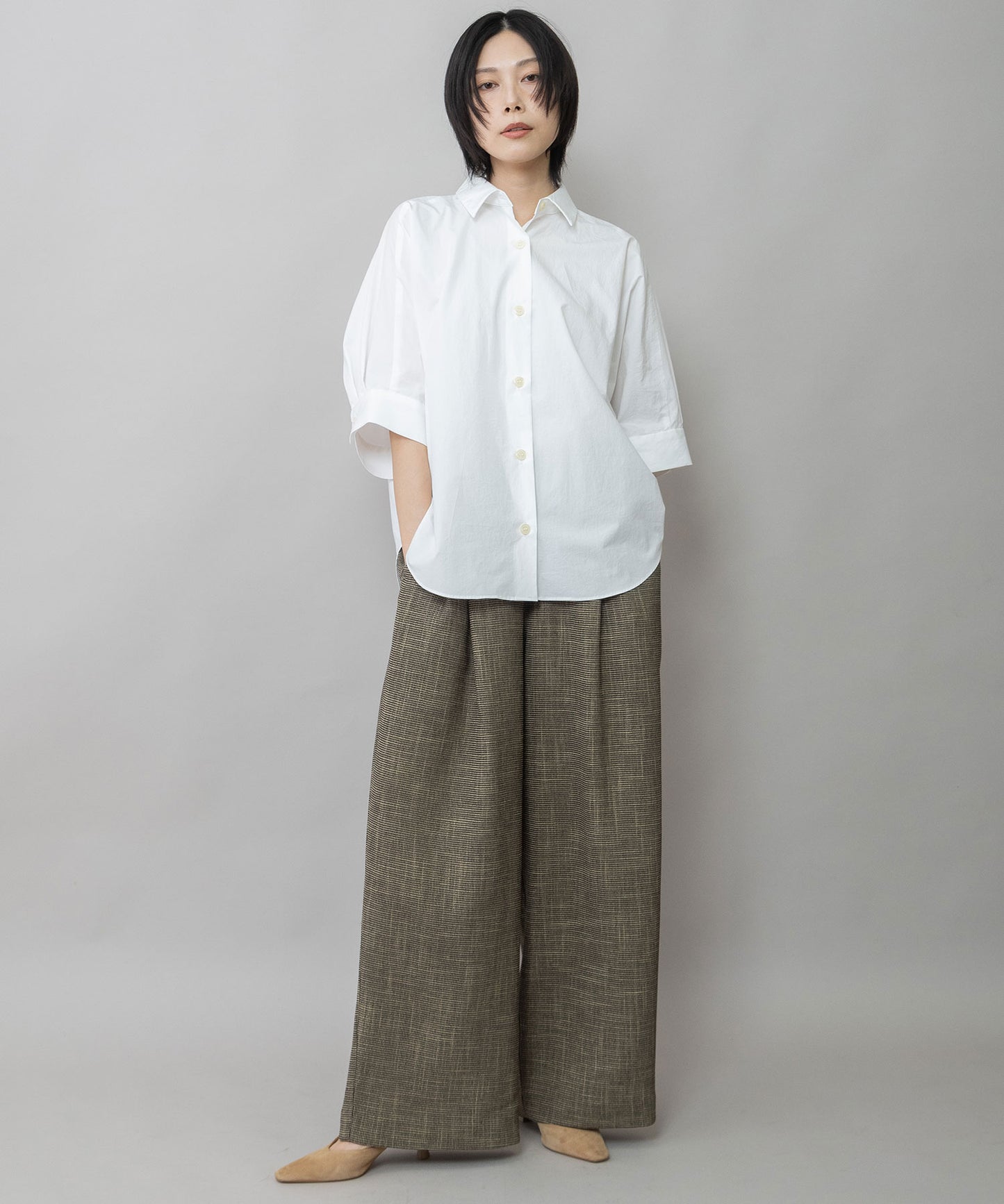 オーガニックコットンタイプライターハーフスリーブシャツ