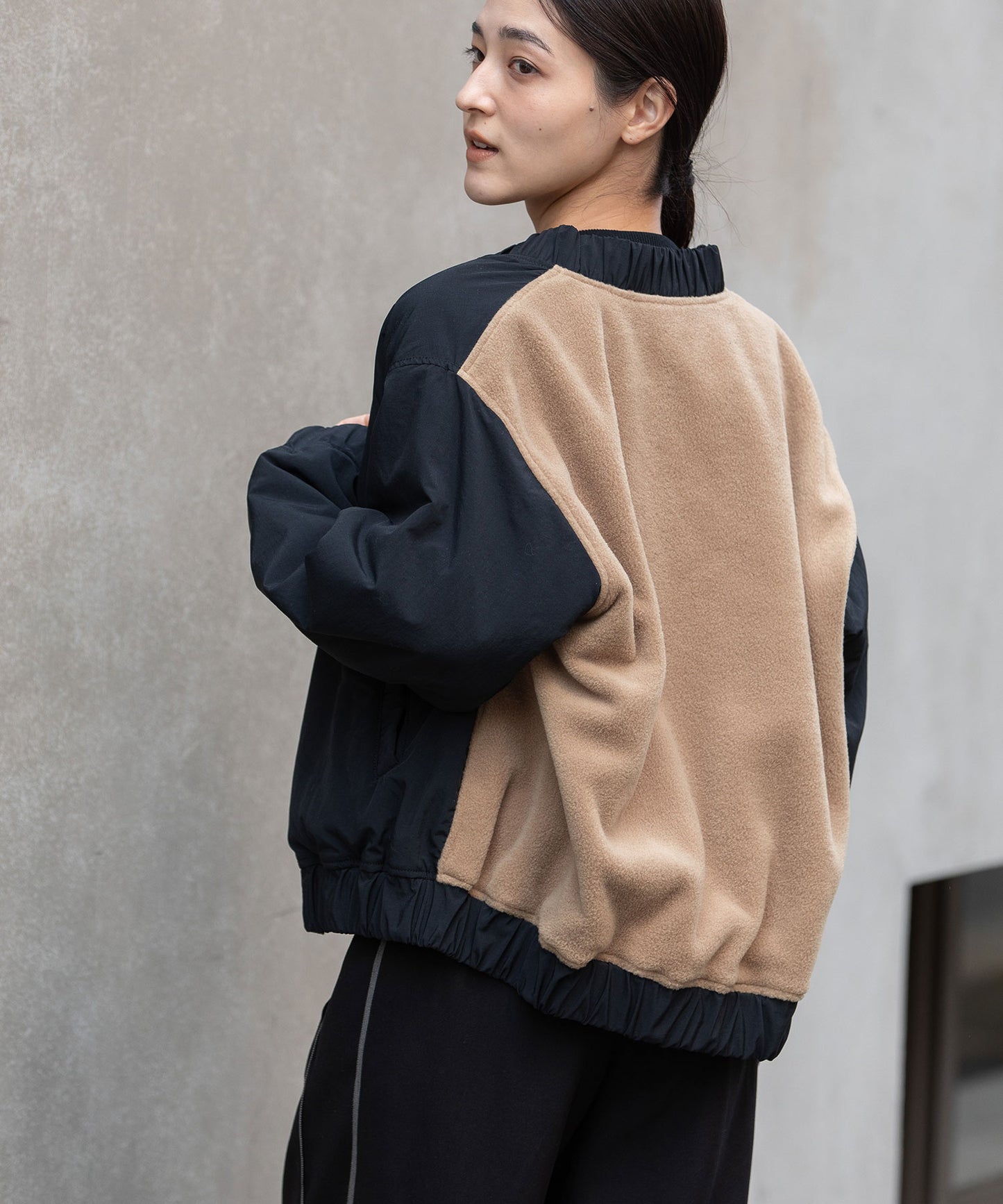 ナイロンタフタ×フリースリバーシブルブルゾン