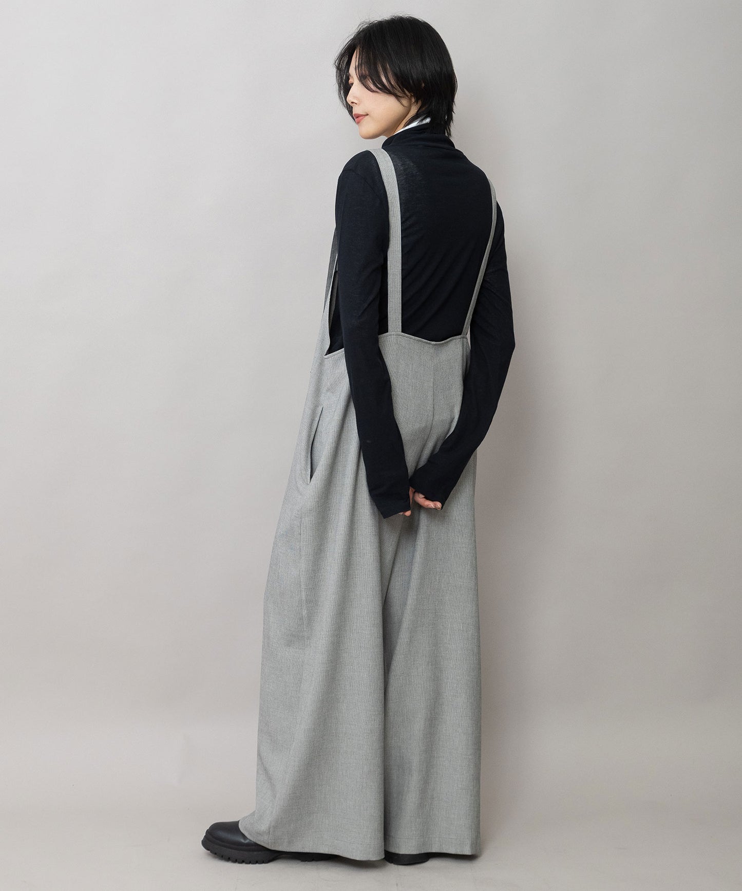 【防シワ性】ドライメランジドビー サロペット