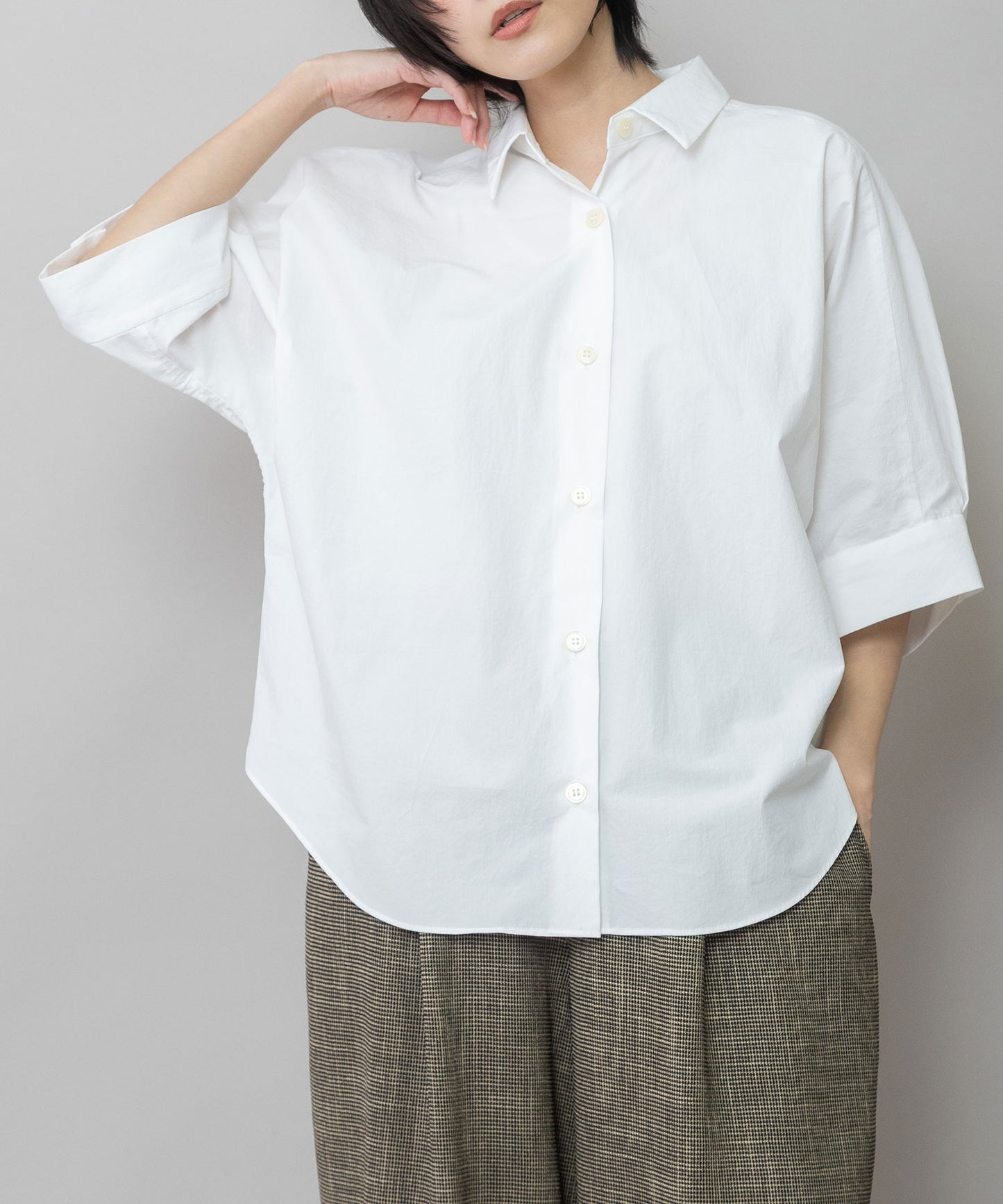 オーガニックコットンタイプライターハーフスリーブシャツ