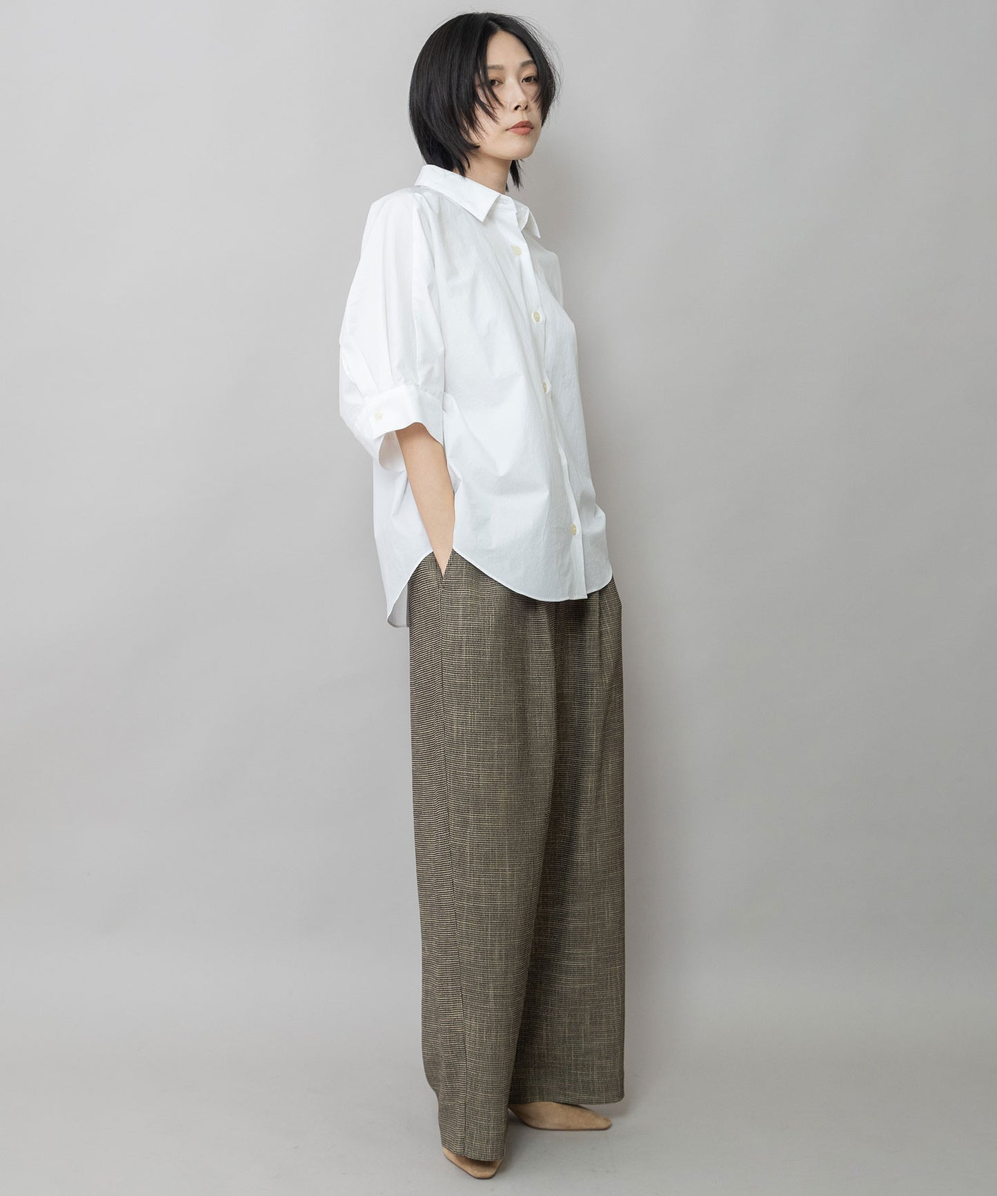 オーガニックコットンタイプライターハーフスリーブシャツ