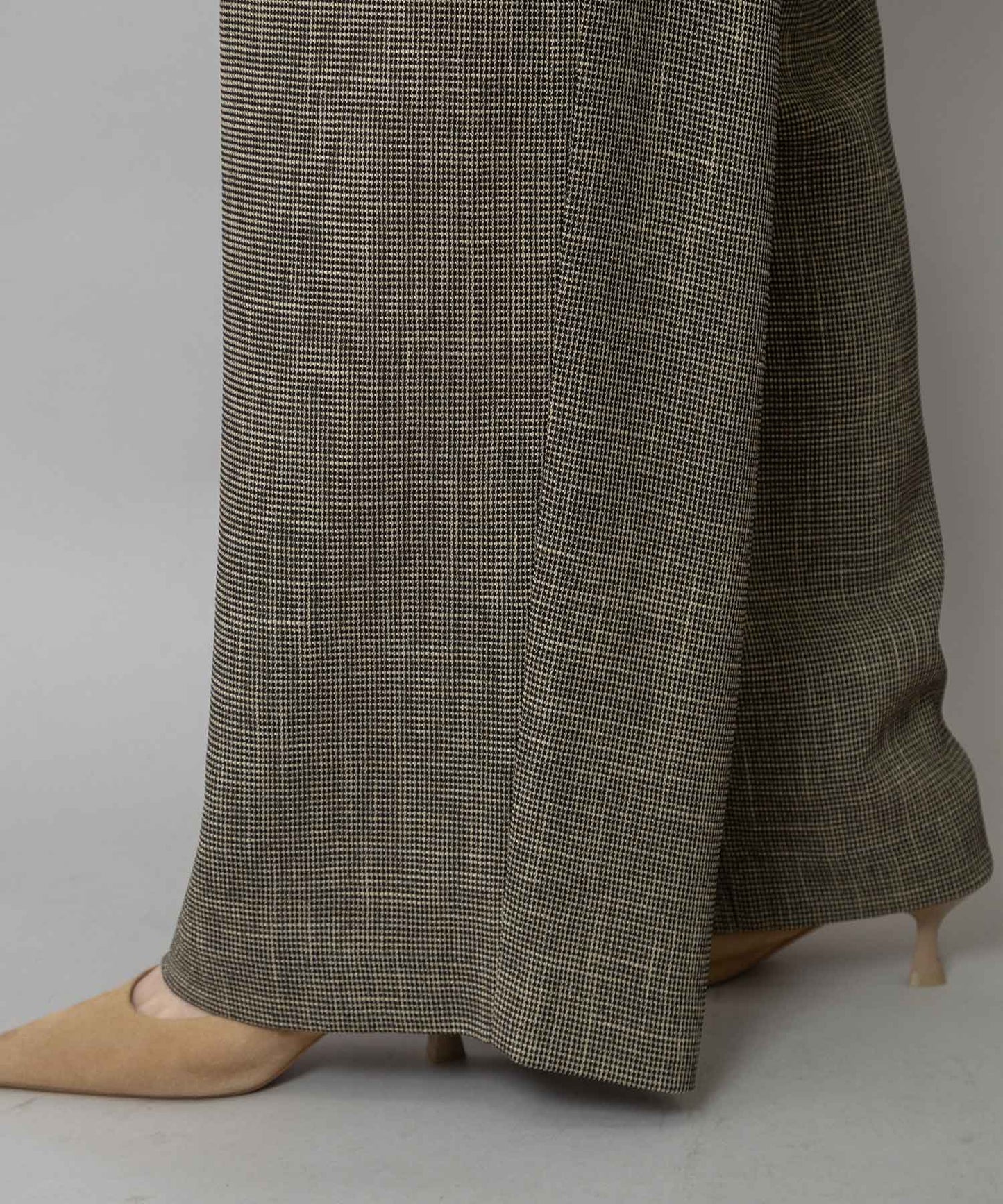 【吸水・速乾性】ポリエステルレーヨンカラミ織りワイドパンツ