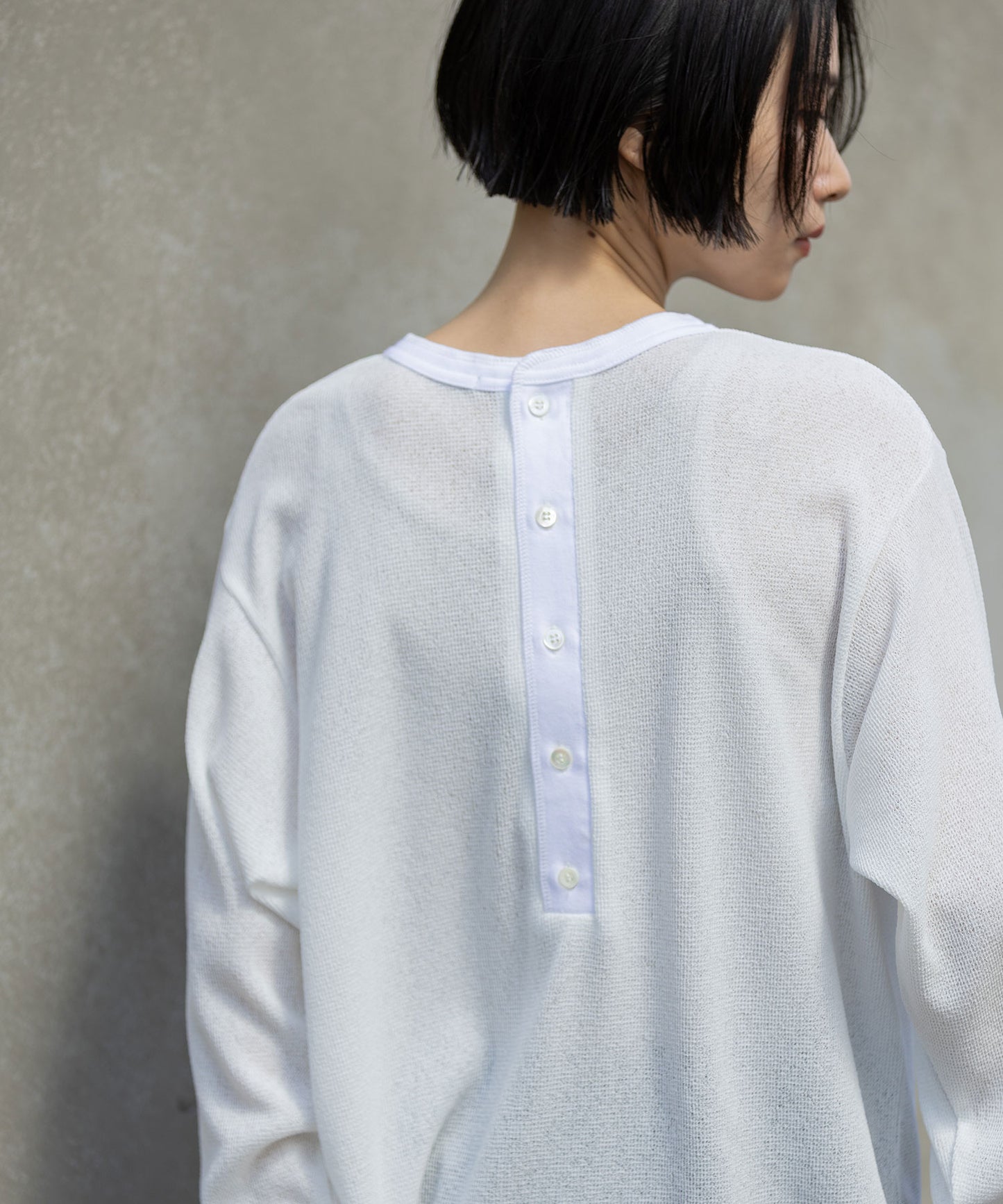 【速乾性】シアーワッフルバックヘンリーネックプルオーバー