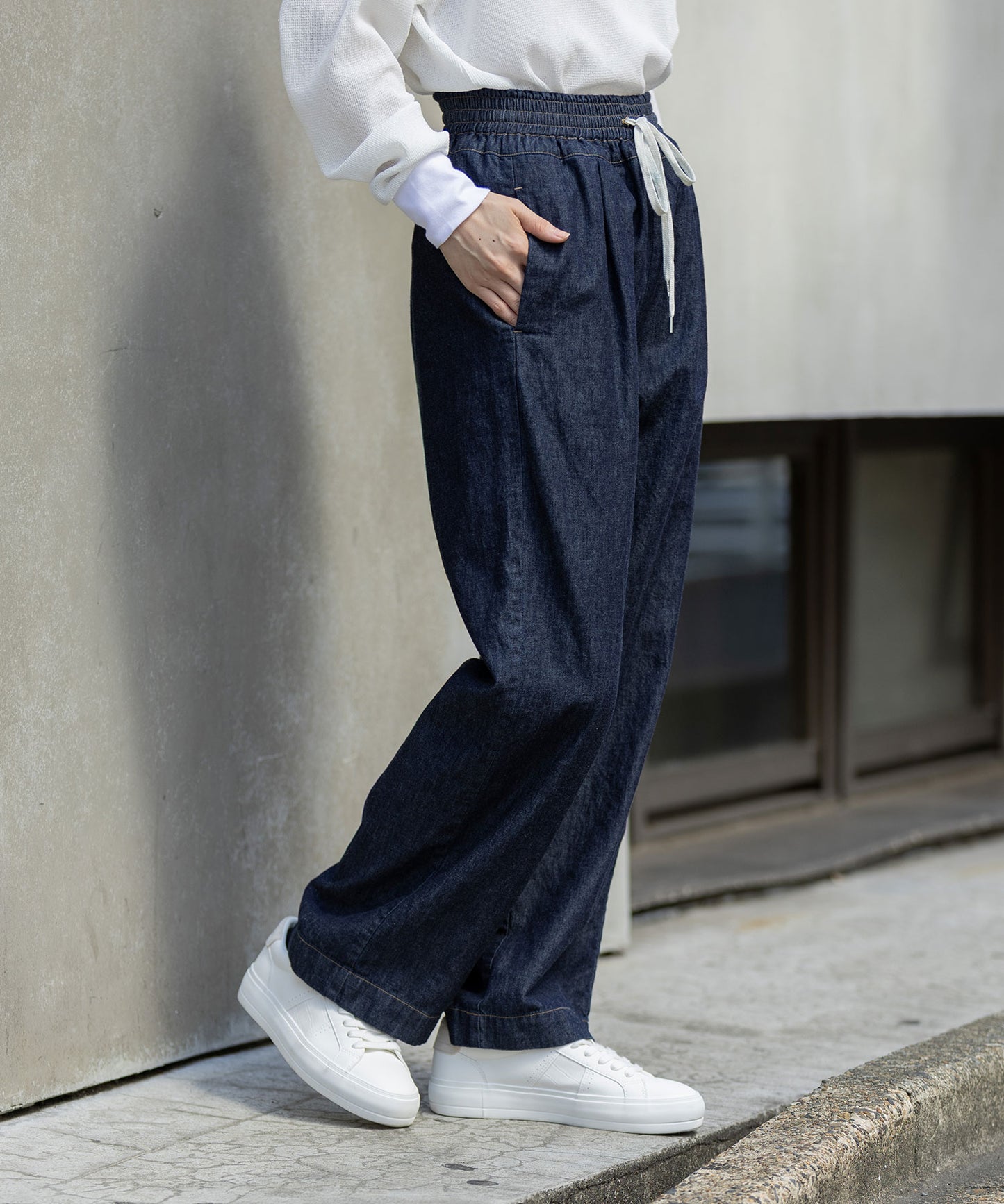 6ozスラブデニムイージーパンツ