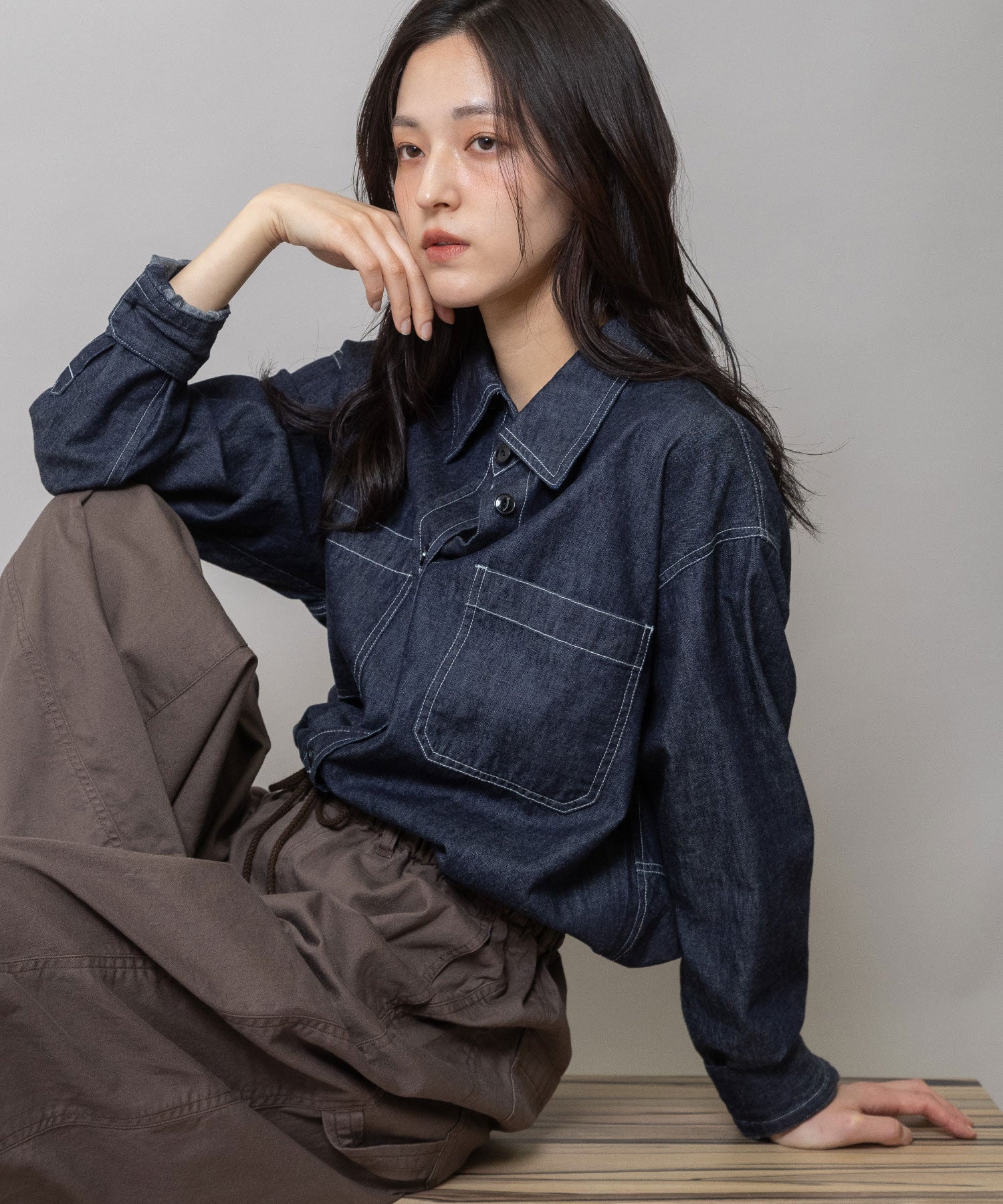 6ozスラブデニムバックコクーンシャツ – Munich web shop