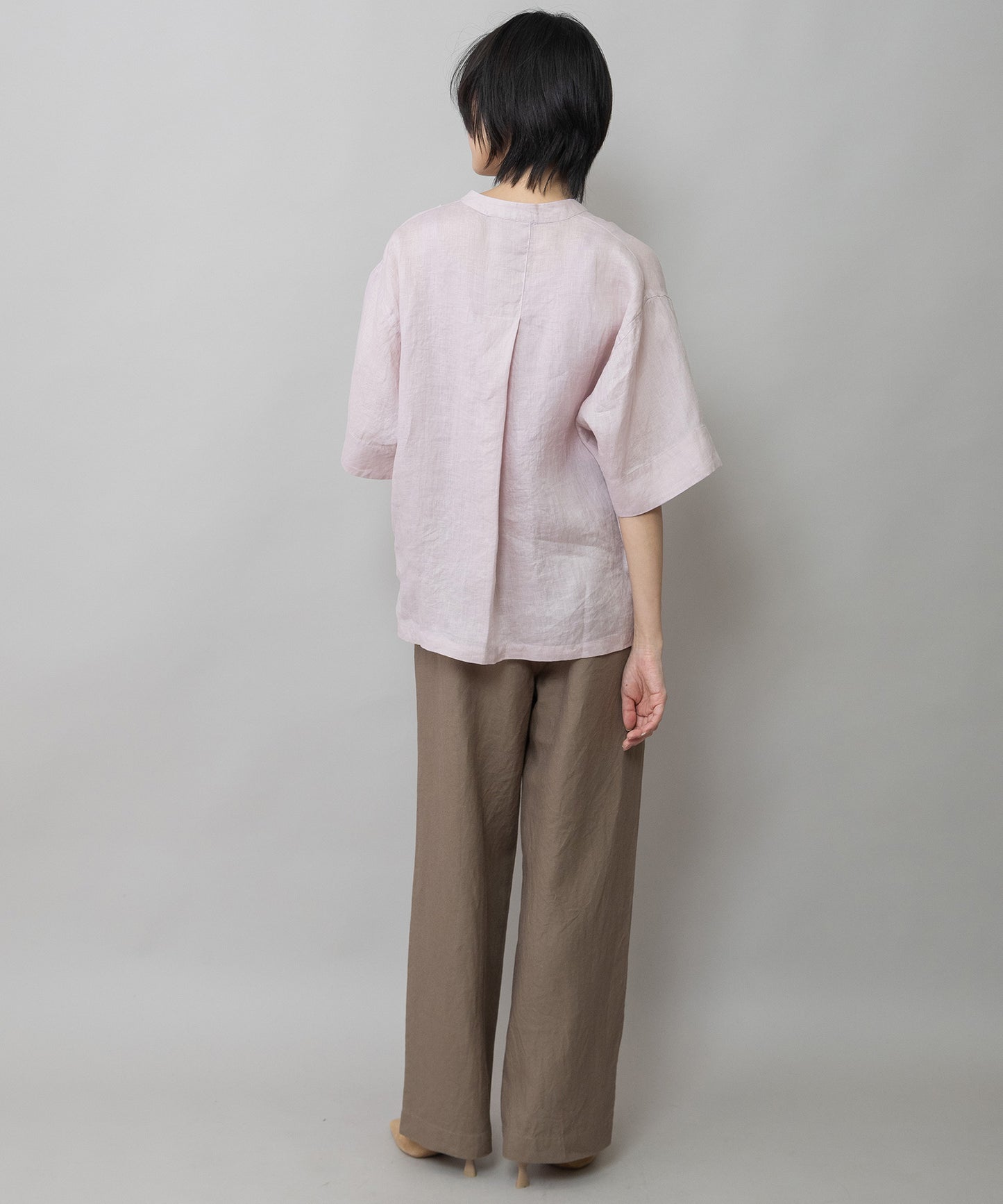 【吸水性】【発散性】60sフレンチリネンハーフスリーブシャツ