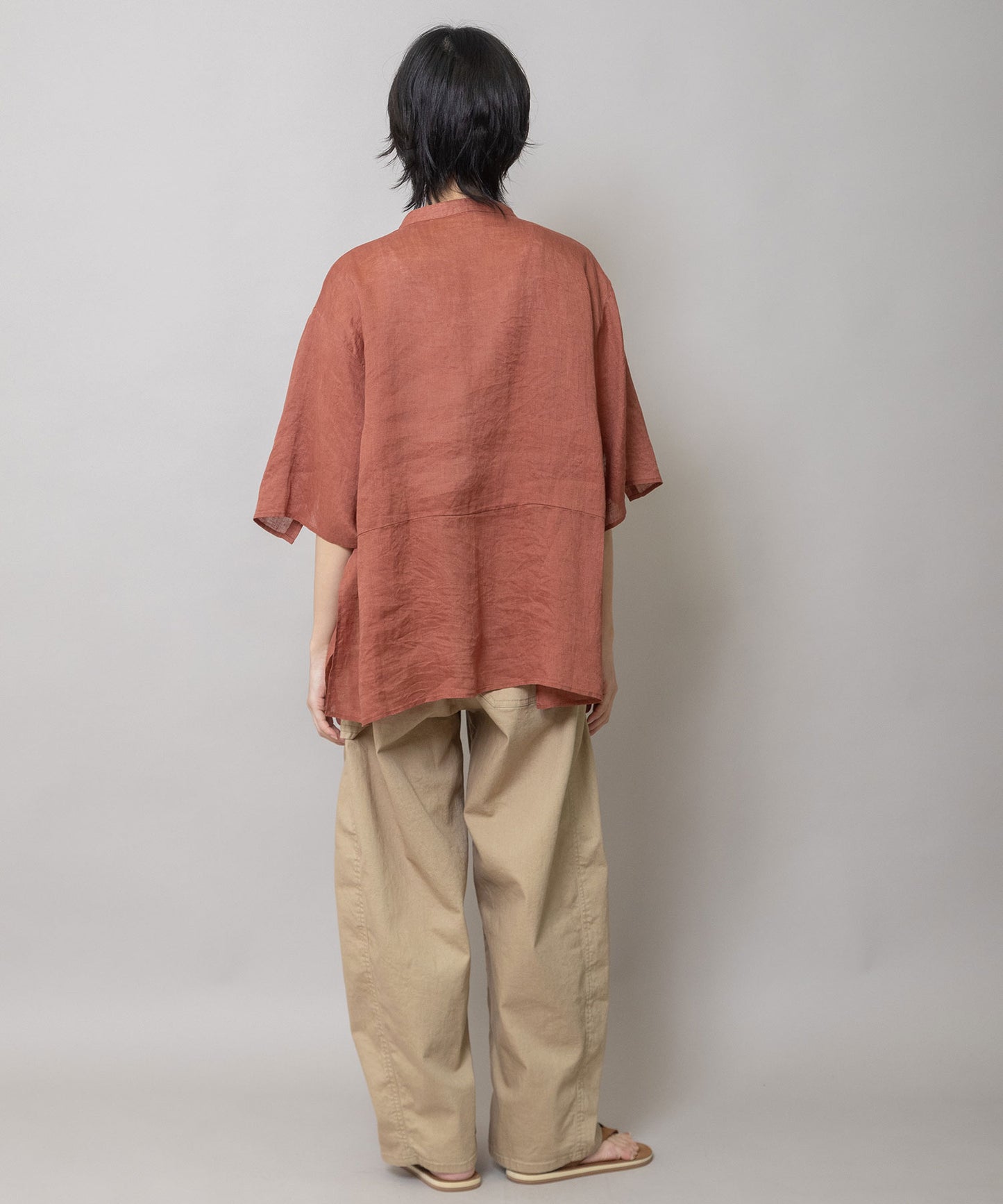 60sフレンチリネンキャンバスプルオーバーシャツ